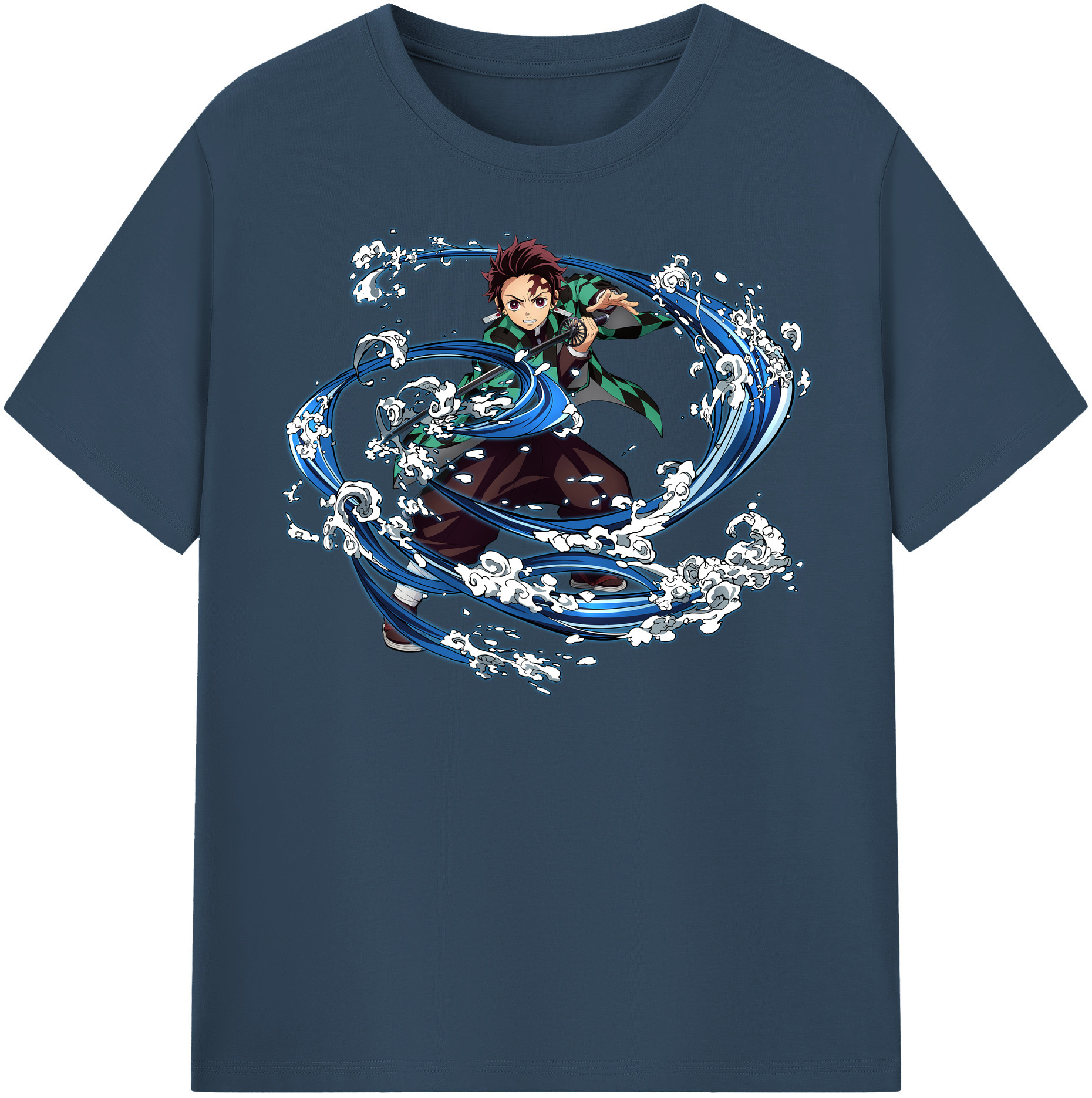 （画像用） 鬼滅の刃 竈門 炭治郎／かまど たんじろう Kamado Tanjirou 綿100％半袖Tシャツ（フロントプリント）