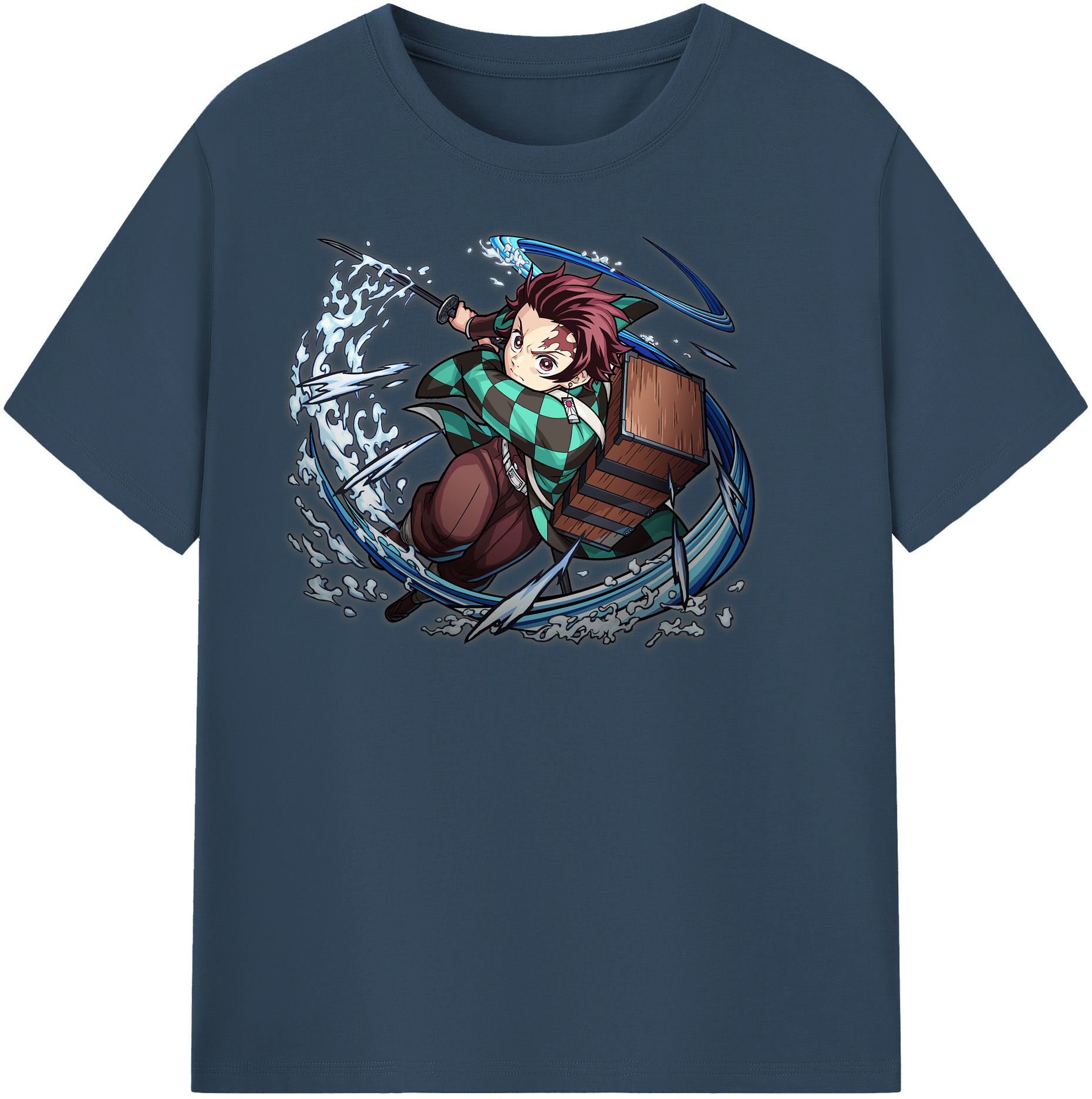 （画像用） 鬼滅の刃 竈門 炭治郎／かまど たんじろう Kamado Tanjirou 綿100％半袖Tシャツ（フロントプリント）