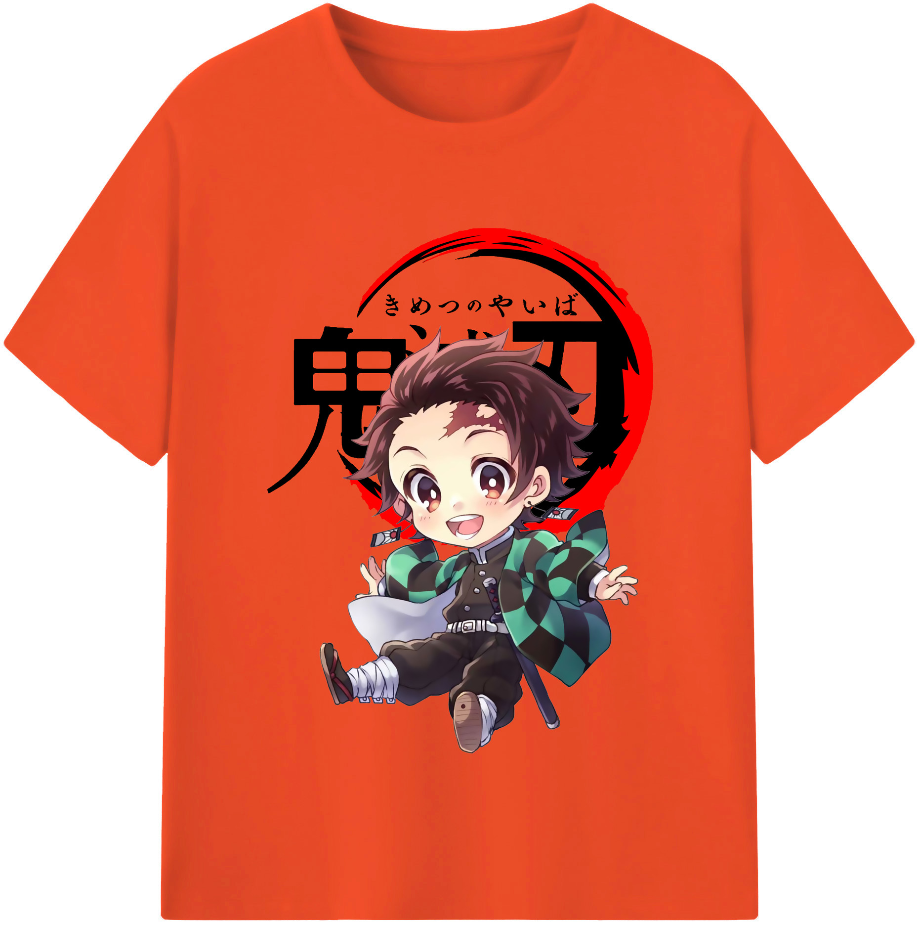 （画像用） 鬼滅の刃 竈門 炭治郎／かまど たんじろう Kamado Tanjirou 綿100％半袖Tシャツ（フロントプリント）