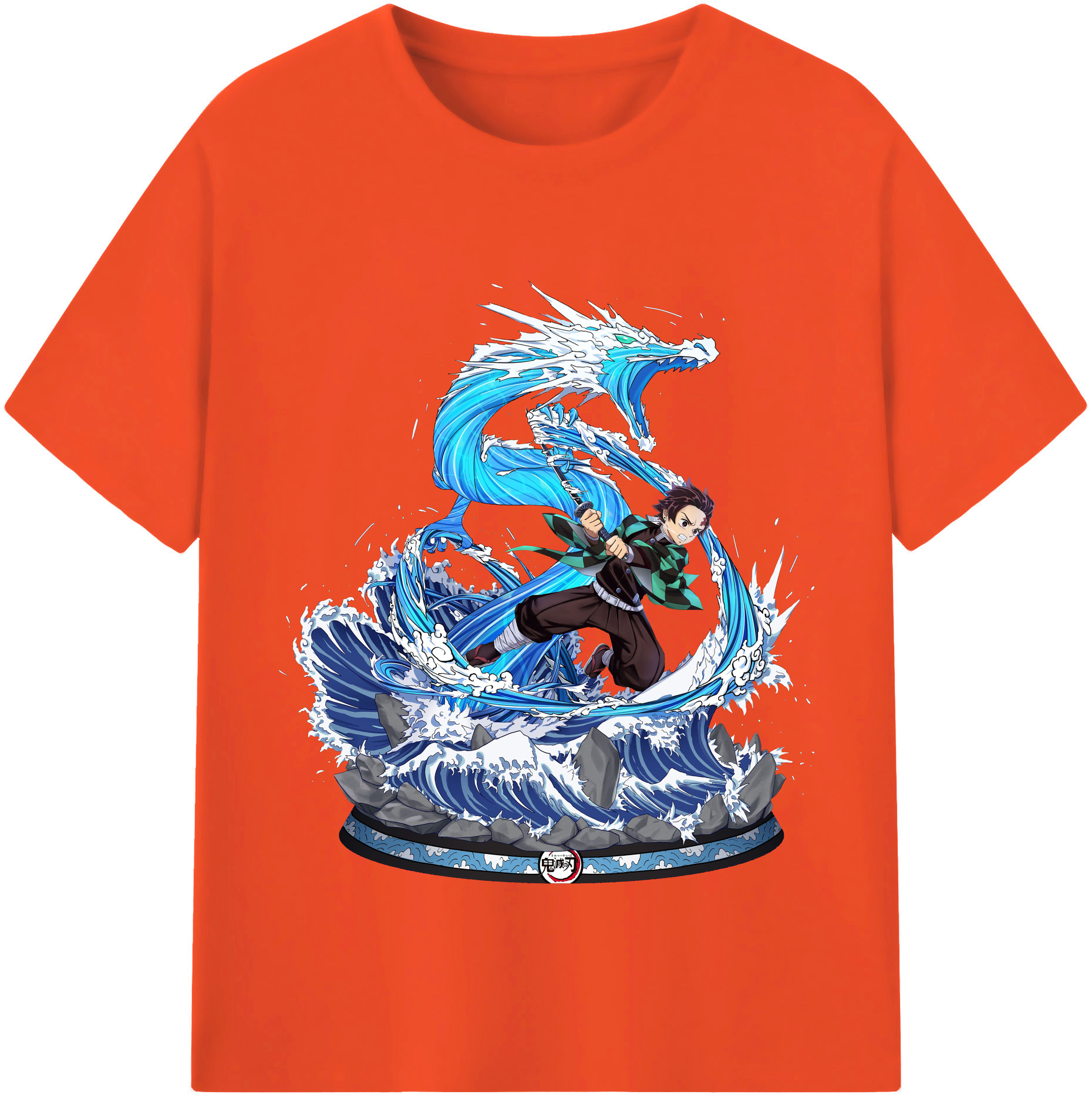 （画像用） 鬼滅の刃 竈門 炭治郎／かまど たんじろう Kamado Tanjirou 綿100％半袖Tシャツ（フロントプリント）