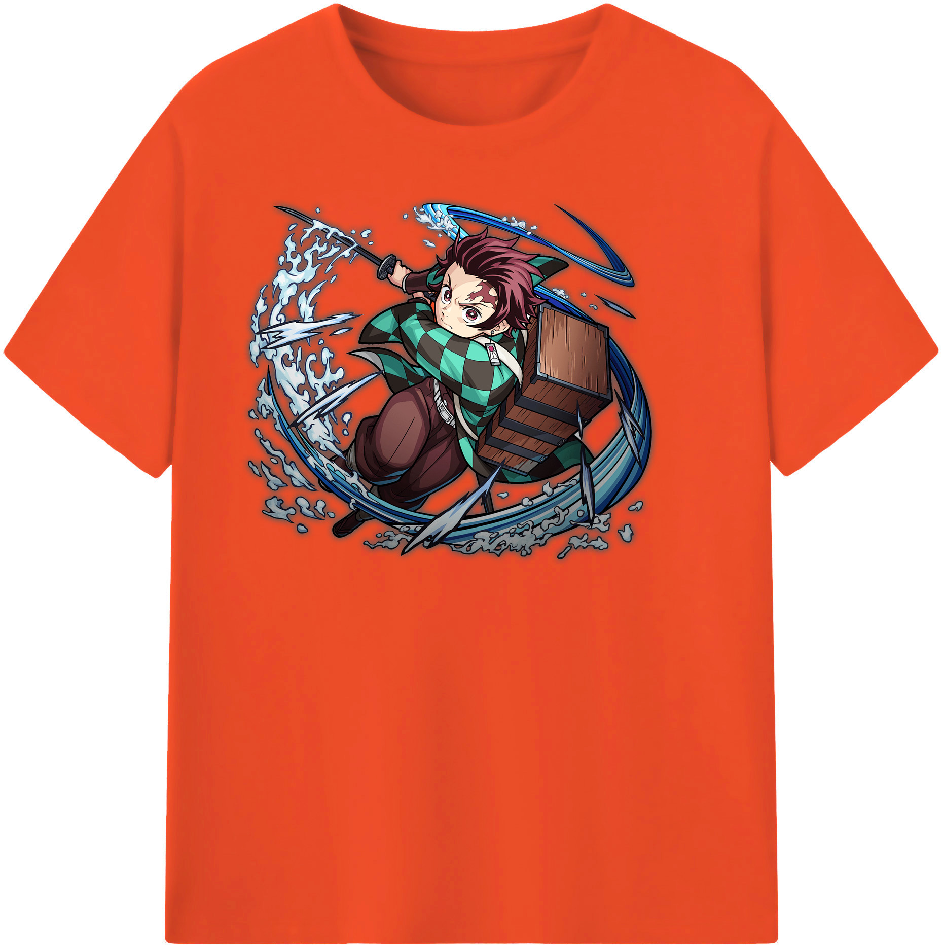（画像用） 鬼滅の刃 竈門 炭治郎／かまど たんじろう Kamado Tanjirou 綿100％半袖Tシャツ（フロントプリント）