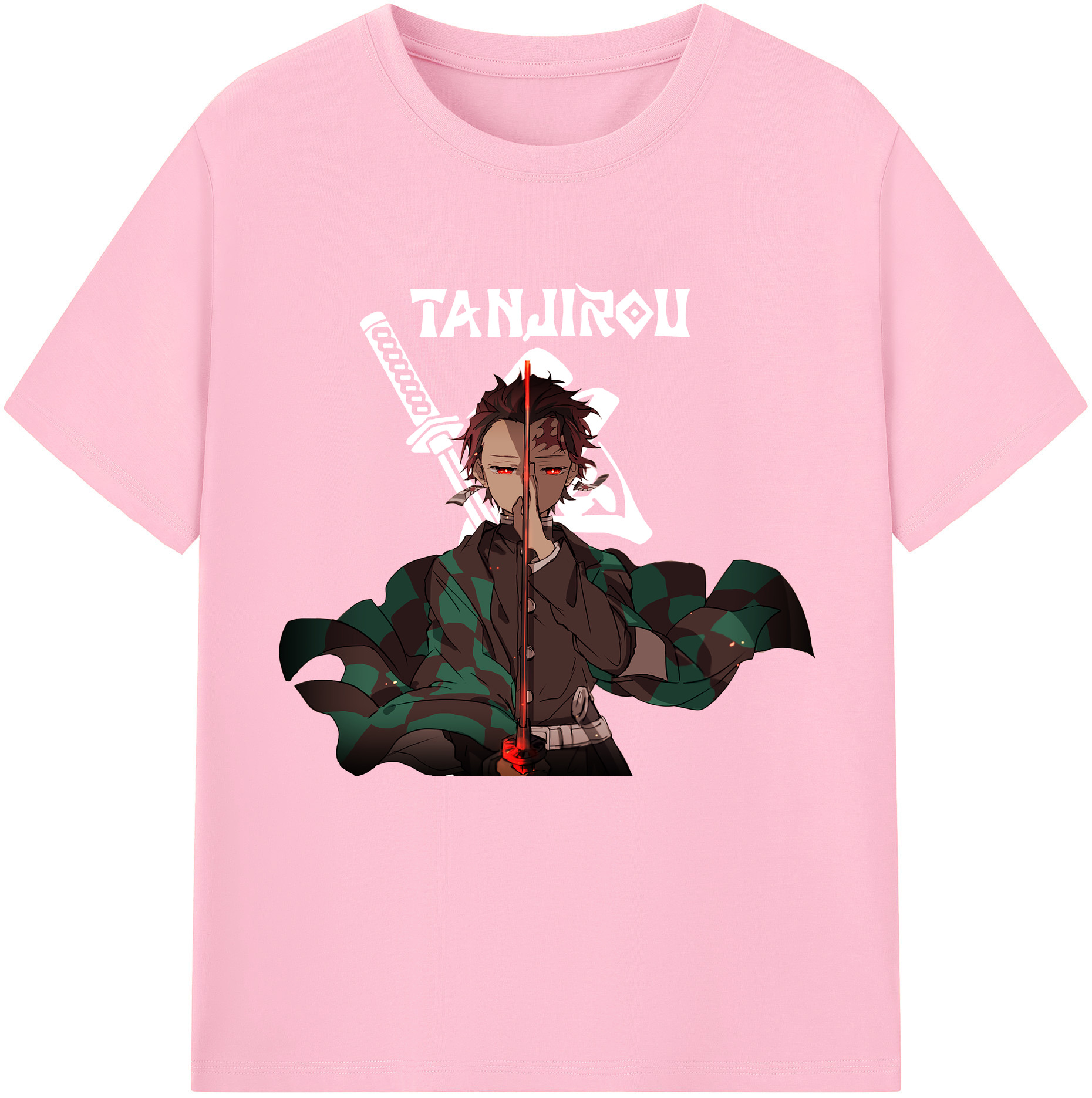 （画像用） 鬼滅の刃 竈門 炭治郎／かまど たんじろう Kamado Tanjirou 綿100％半袖Tシャツ（フロントプリント）