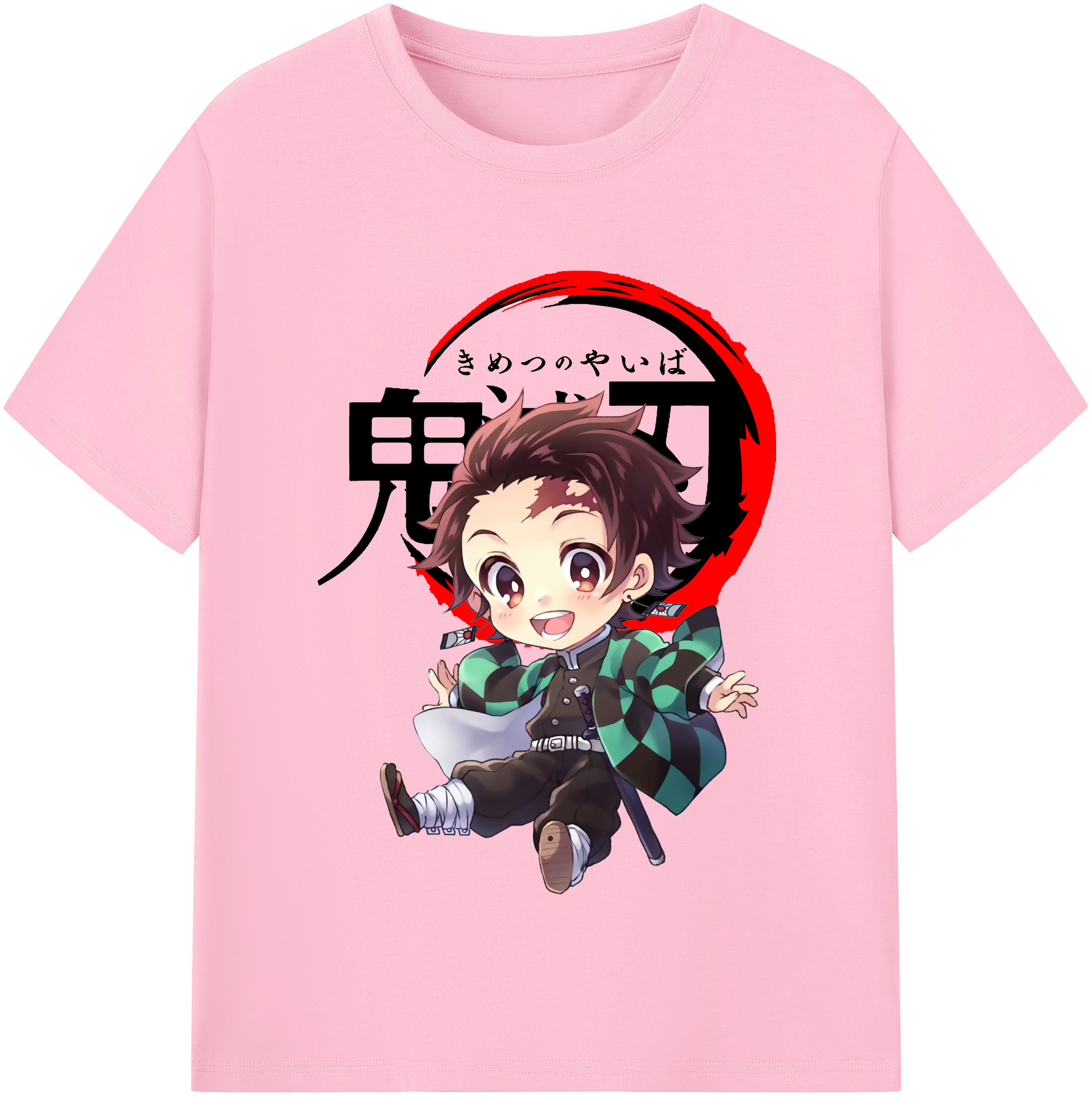 （画像用） 鬼滅の刃 竈門 炭治郎／かまど たんじろう Kamado Tanjirou 綿100％半袖Tシャツ（フロントプリント）