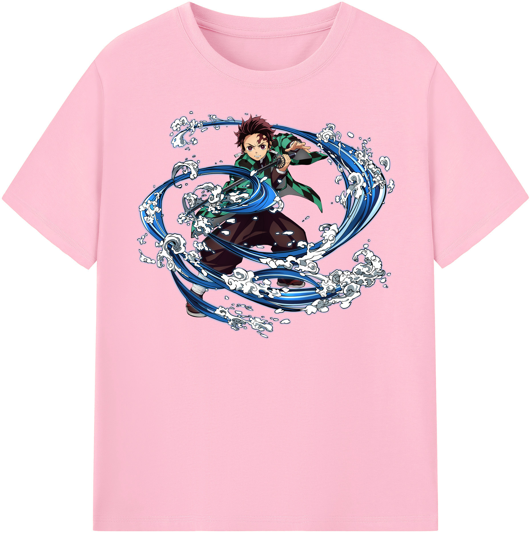 （画像用） 鬼滅の刃 竈門 炭治郎／かまど たんじろう Kamado Tanjirou 綿100％半袖Tシャツ（フロントプリント）