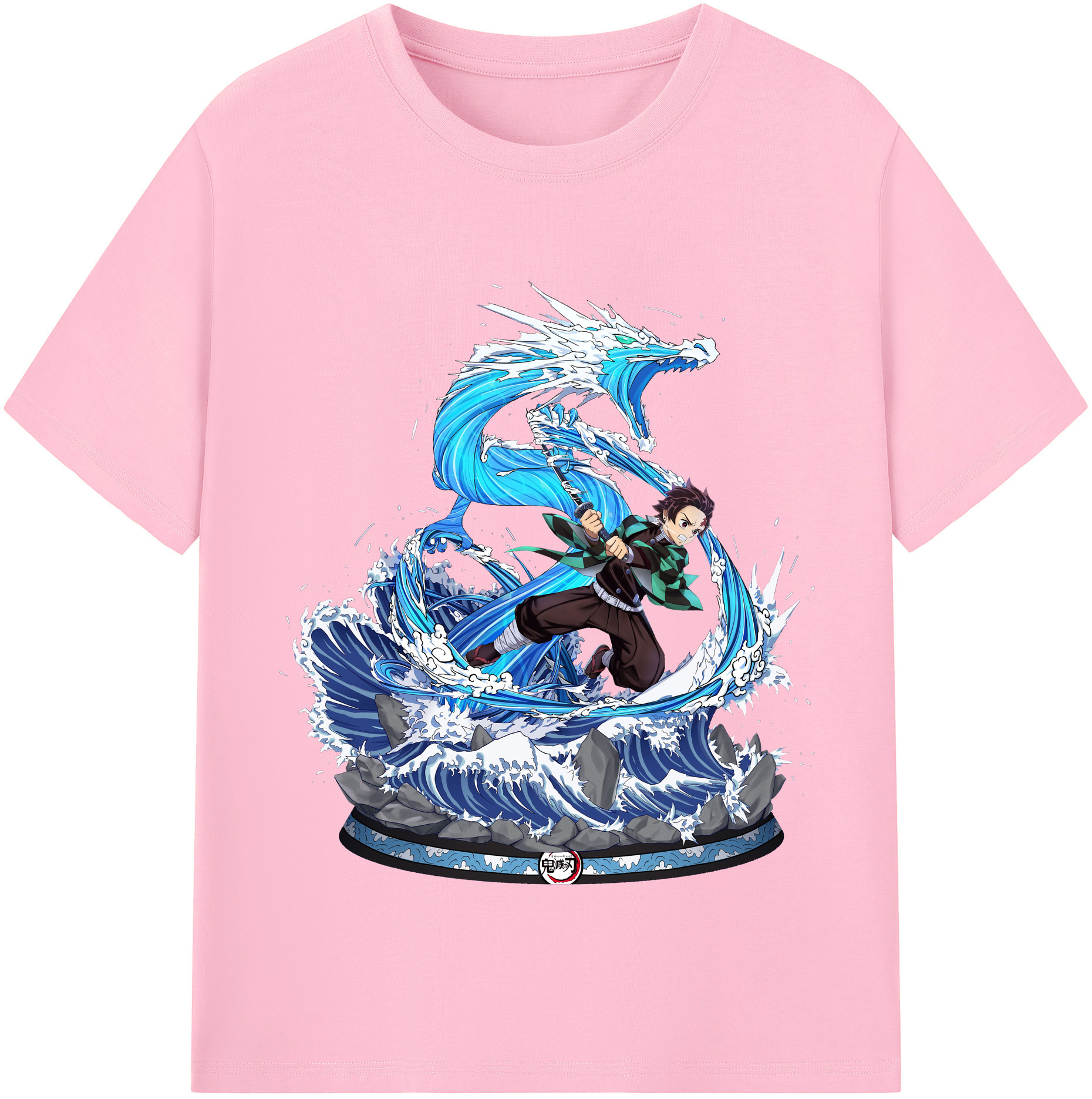 （画像用） 鬼滅の刃 竈門 炭治郎／かまど たんじろう Kamado Tanjirou 綿100％半袖Tシャツ（フロントプリント）
