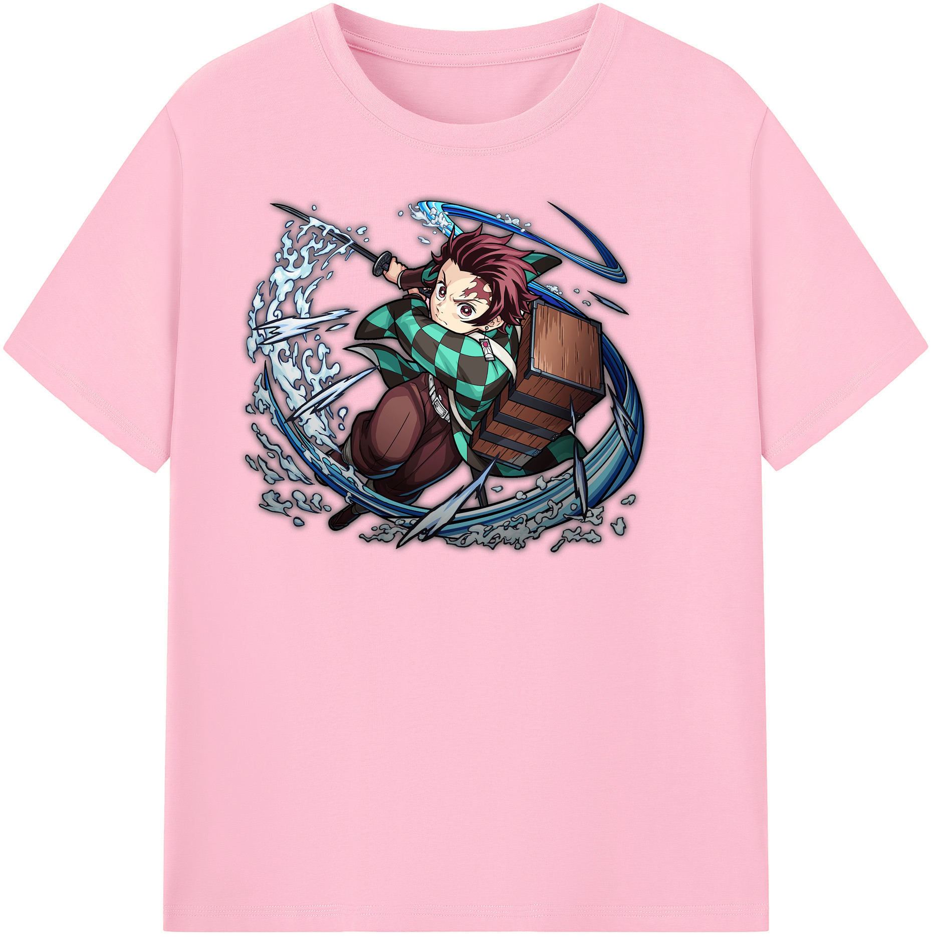 （画像用） 鬼滅の刃 竈門 炭治郎／かまど たんじろう Kamado Tanjirou 綿100％半袖Tシャツ（フロントプリント）