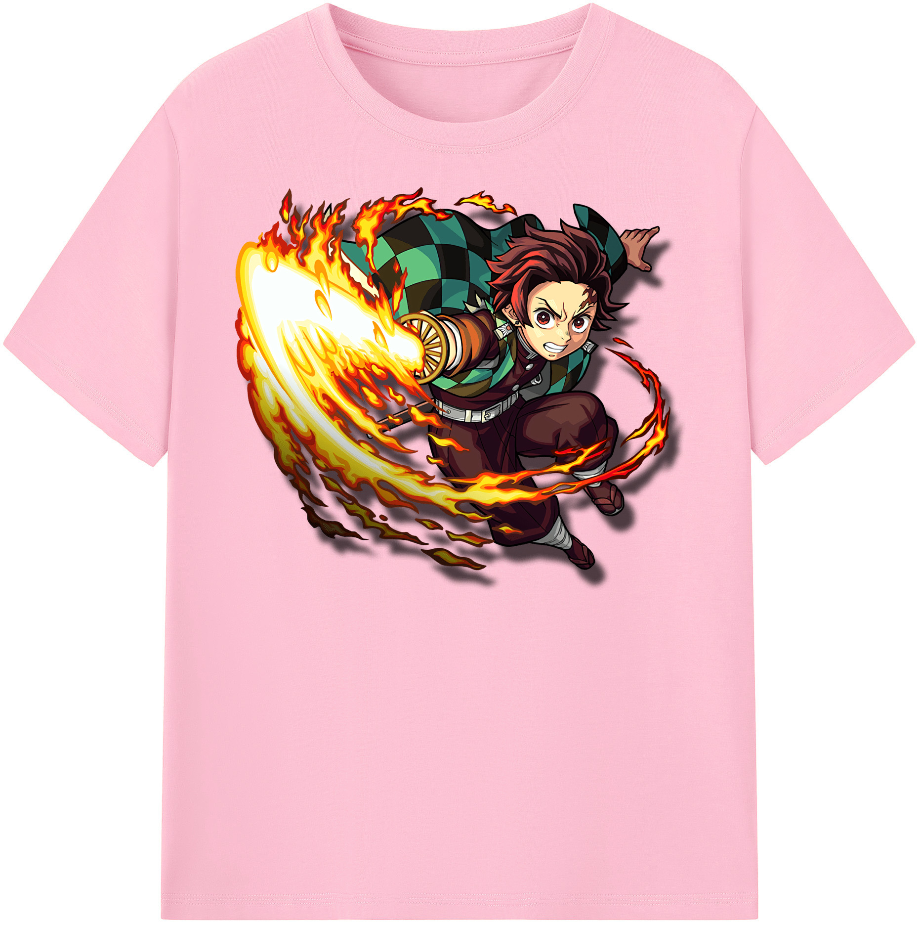 （画像用） 鬼滅の刃 竈門 炭治郎／かまど たんじろう Kamado Tanjirou 綿100％半袖Tシャツ（フロントプリント）