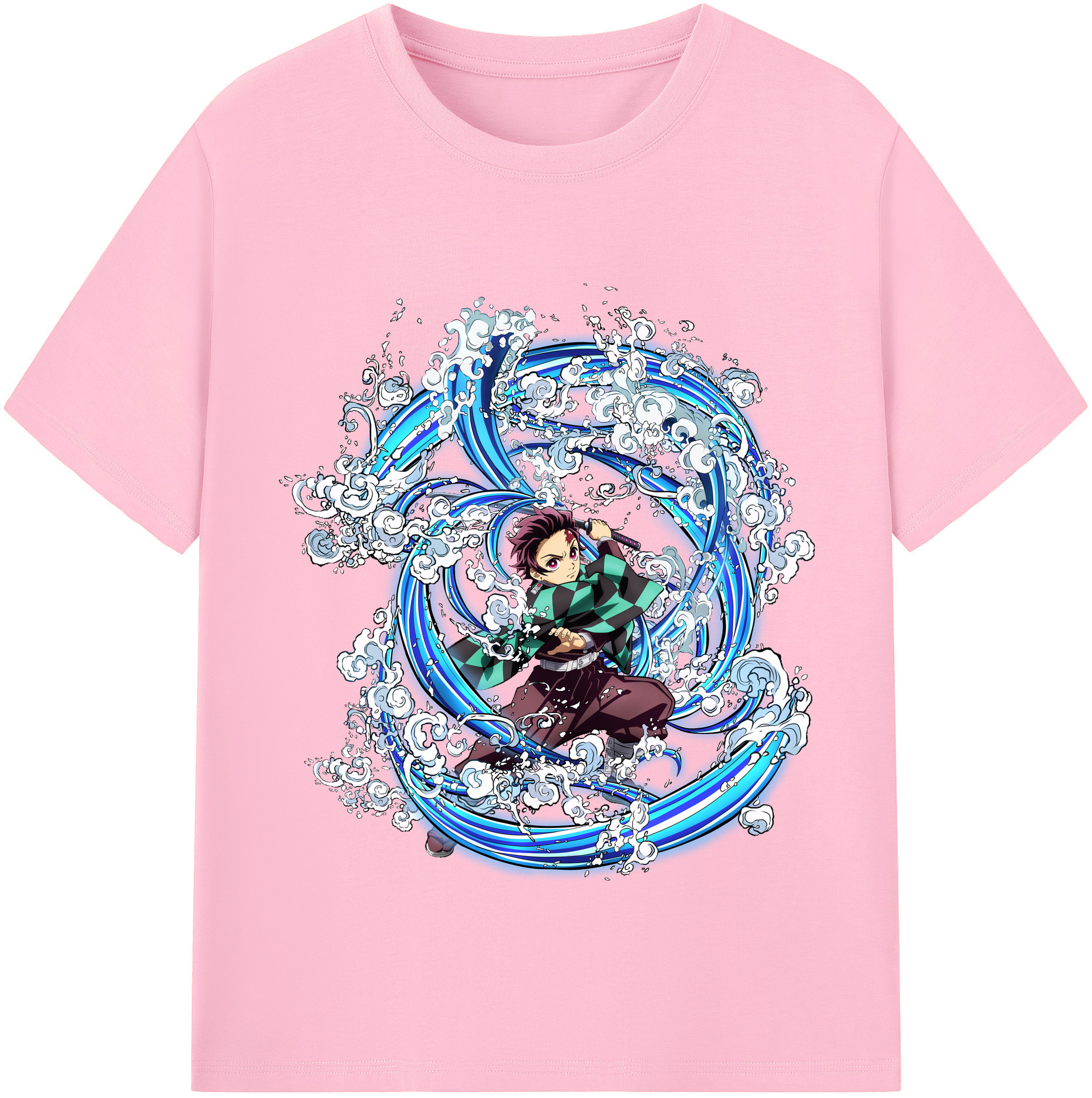 （画像用） 鬼滅の刃 竈門 炭治郎／かまど たんじろう Kamado Tanjirou 綿100％半袖Tシャツ（フロントプリント）