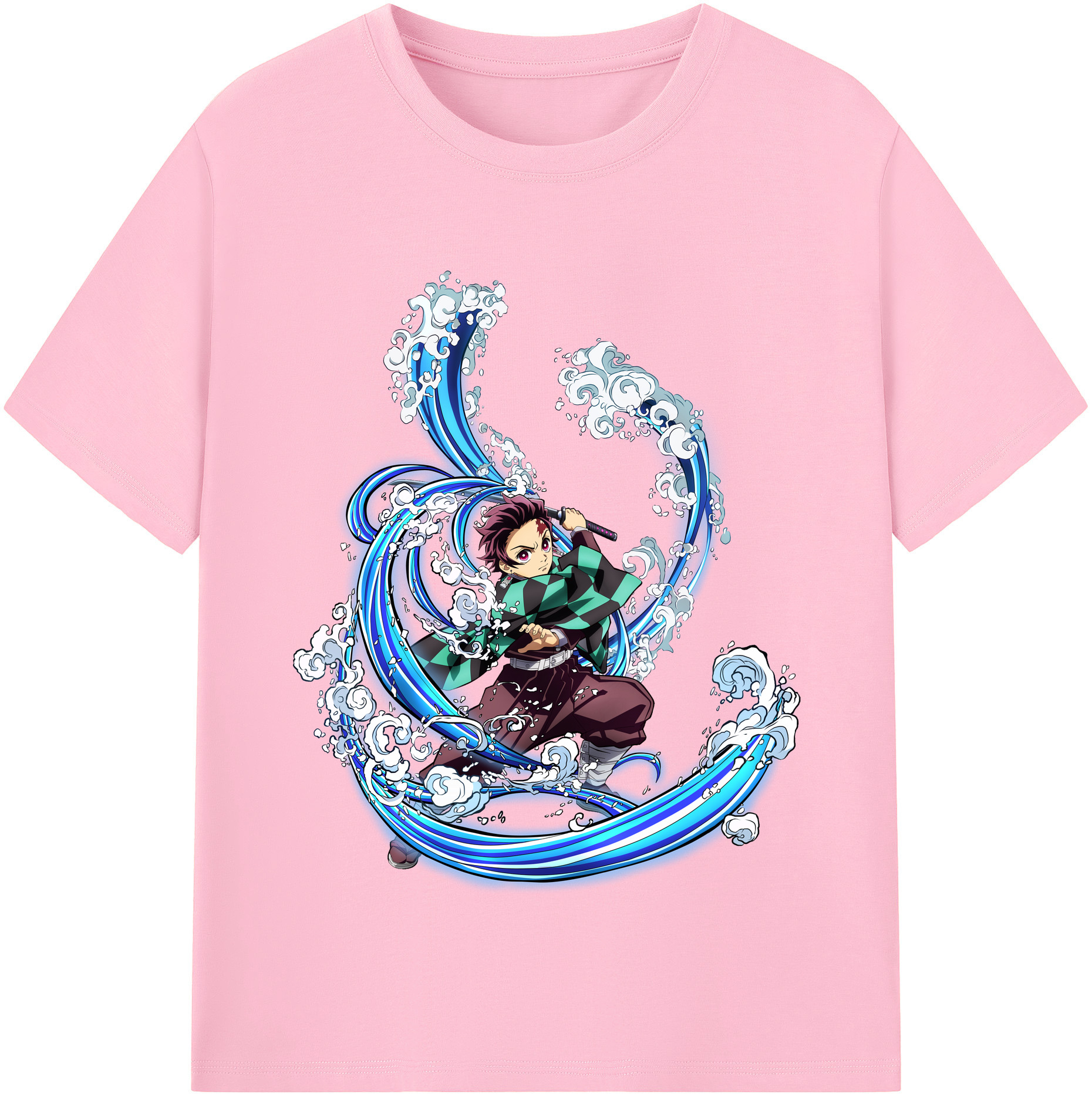 （画像用） 鬼滅の刃 竈門 炭治郎／かまど たんじろう Kamado Tanjirou 綿100％半袖Tシャツ（フロントプリント）