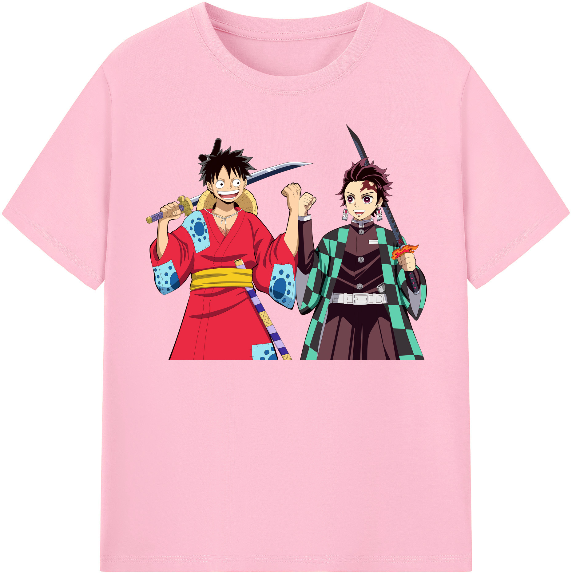 （画像用） 鬼滅の刃 竈門 炭治郎／かまど たんじろう Kamado Tanjirou 綿100％半袖Tシャツ（フロントプリント）