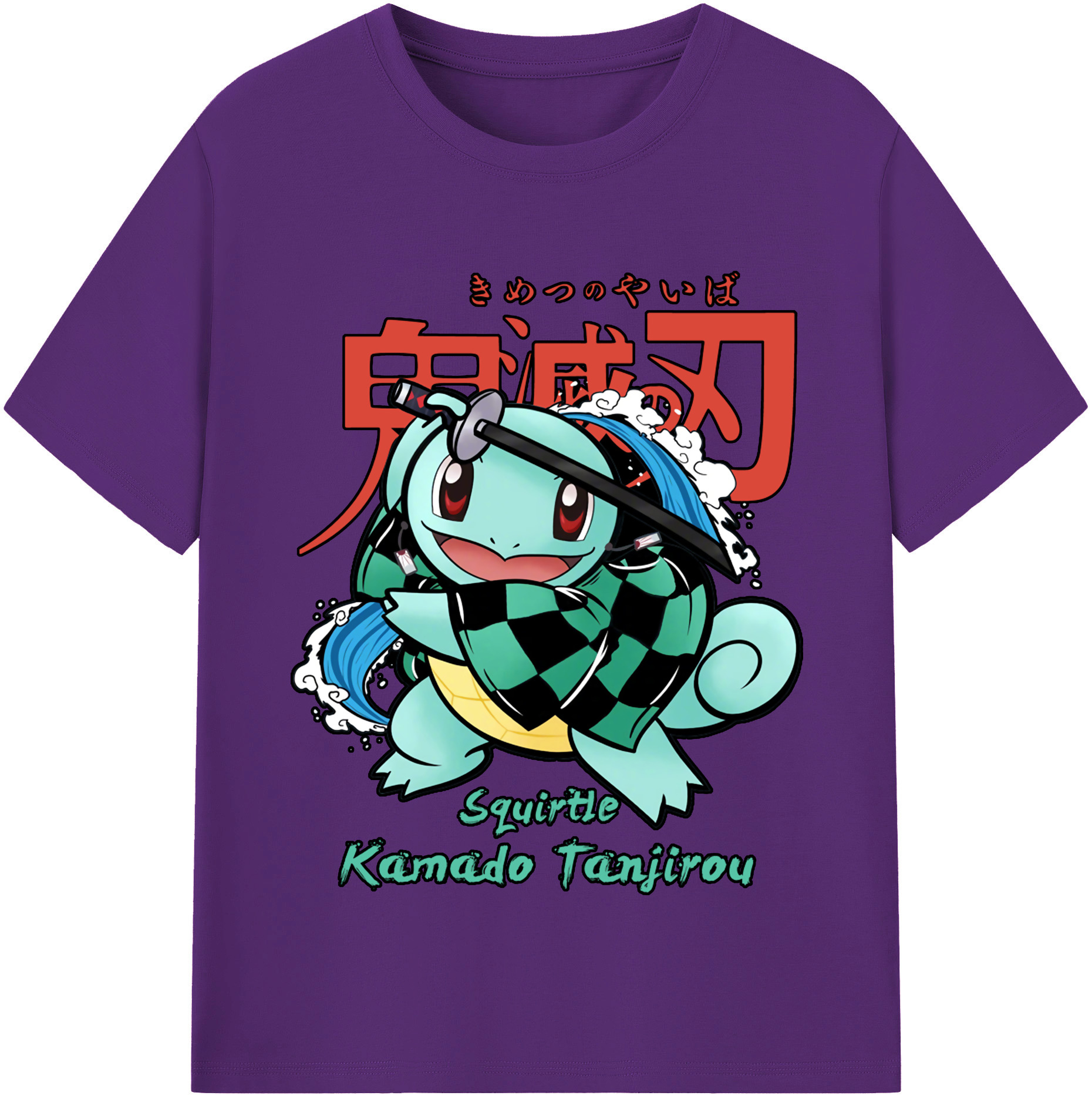 （画像用） 鬼滅の刃 竈門 炭治郎／かまど たんじろう Kamado Tanjirou 綿100％半袖Tシャツ（フロントプリント）
