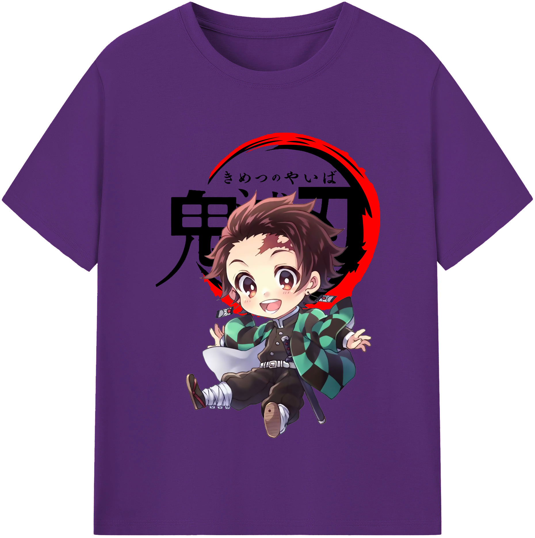 （画像用） 鬼滅の刃 竈門 炭治郎／かまど たんじろう Kamado Tanjirou 綿100％半袖Tシャツ（フロントプリント）