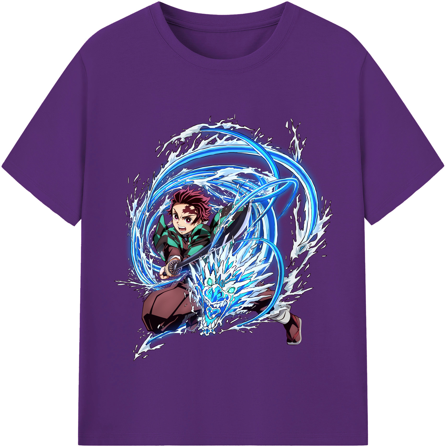 （画像用） 鬼滅の刃 竈門 炭治郎／かまど たんじろう Kamado Tanjirou 綿100％半袖Tシャツ（フロントプリント）