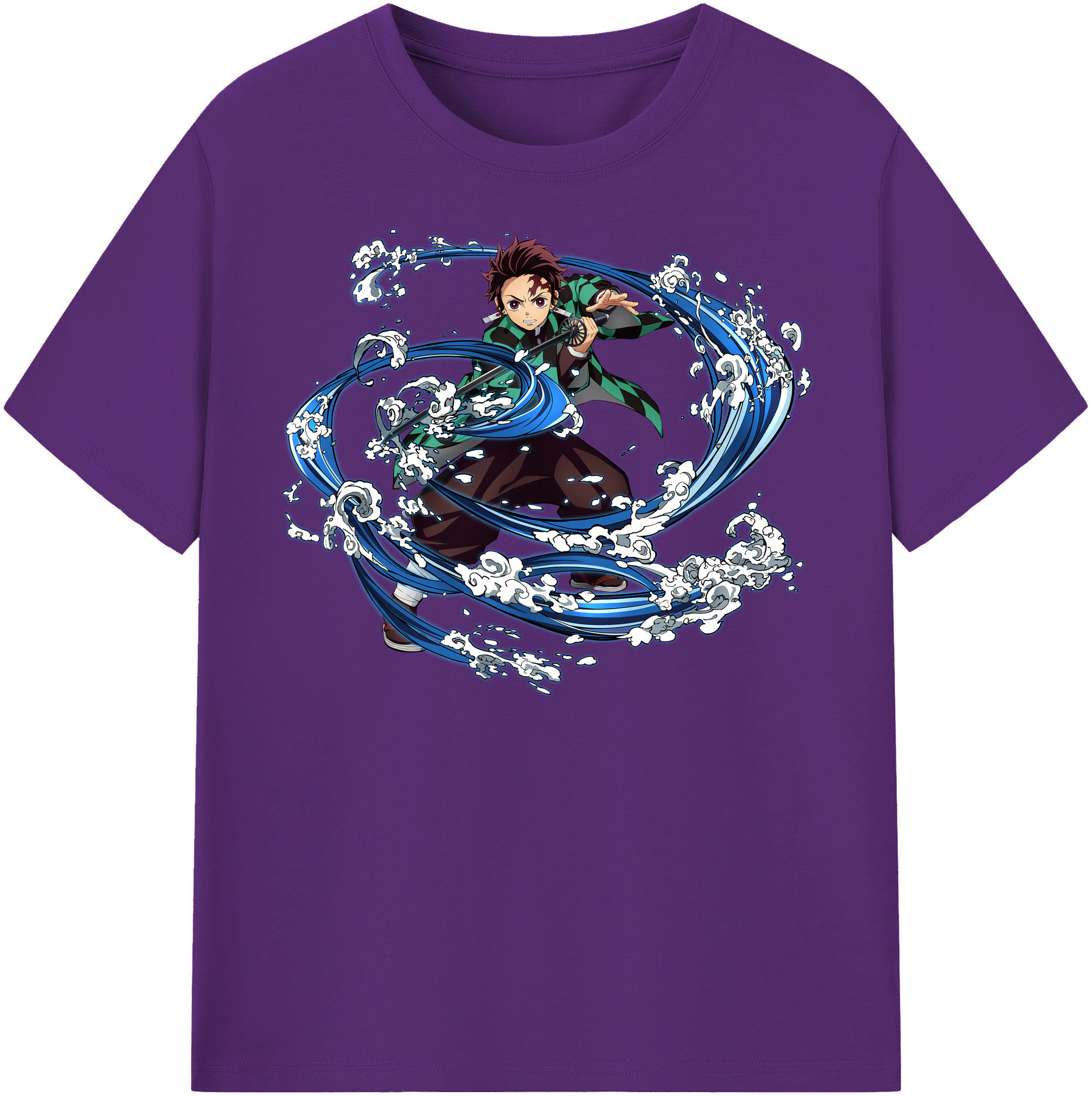 （画像用） 鬼滅の刃 竈門 炭治郎／かまど たんじろう Kamado Tanjirou 綿100％半袖Tシャツ（フロントプリント）