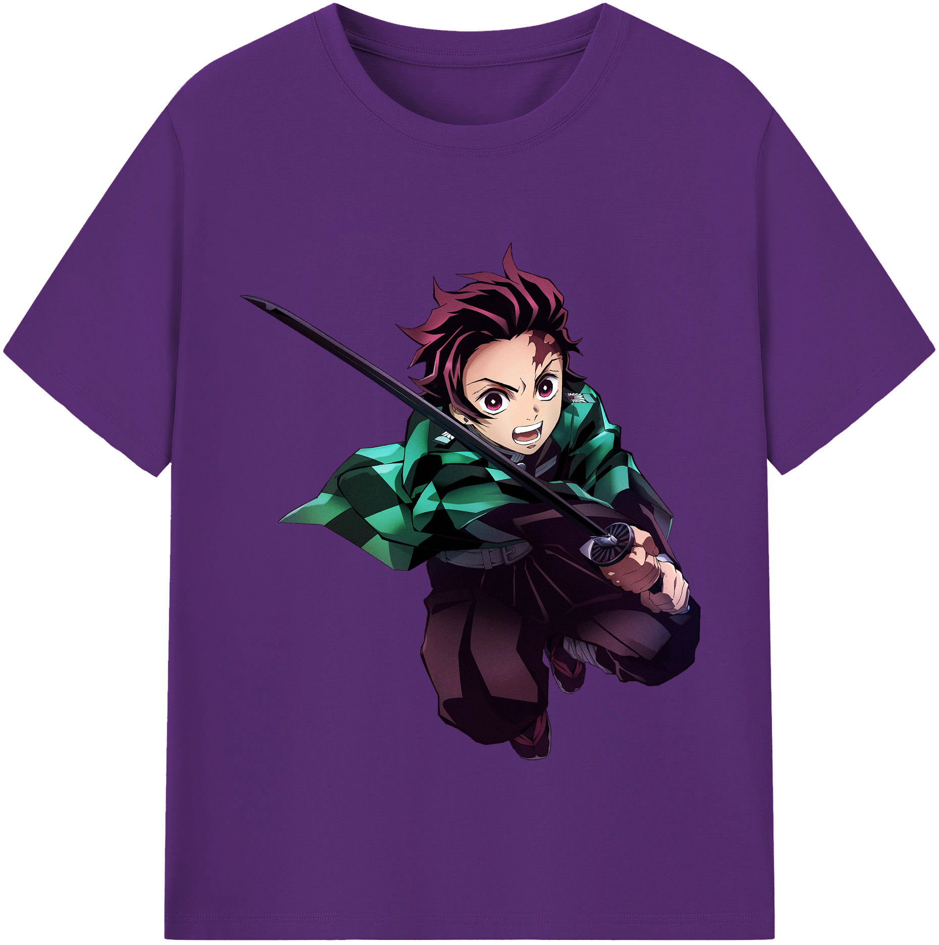 （画像用） 鬼滅の刃 竈門 炭治郎／かまど たんじろう Kamado Tanjirou 綿100％半袖Tシャツ（フロントプリント）
