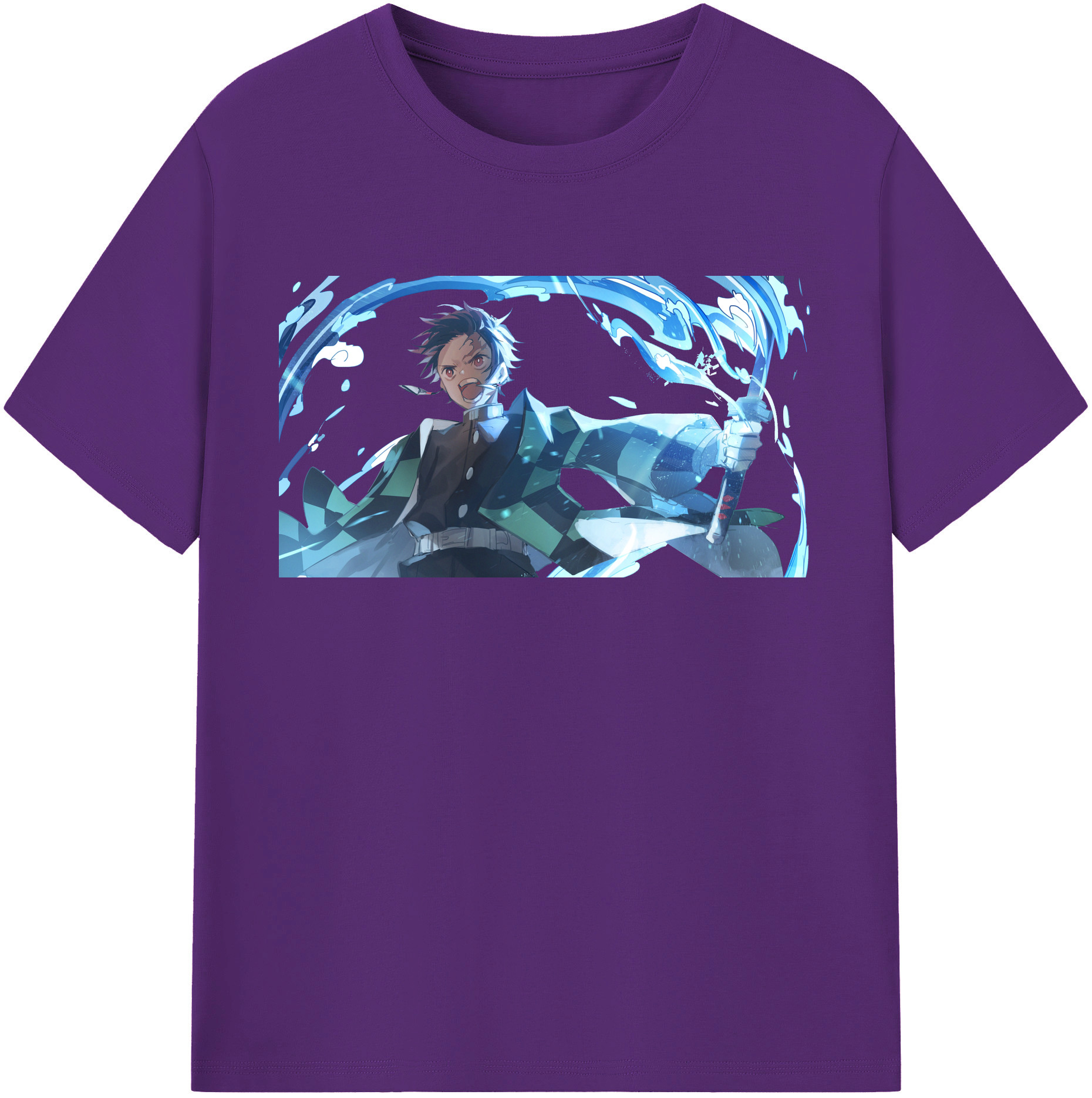 （画像用） 鬼滅の刃 竈門 炭治郎／かまど たんじろう Kamado Tanjirou 綿100％半袖Tシャツ（フロントプリント）