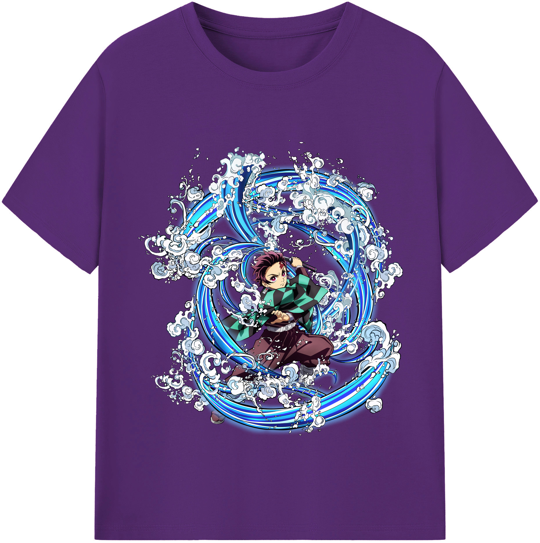 （画像用） 鬼滅の刃 竈門 炭治郎／かまど たんじろう Kamado Tanjirou 綿100％半袖Tシャツ（フロントプリント）