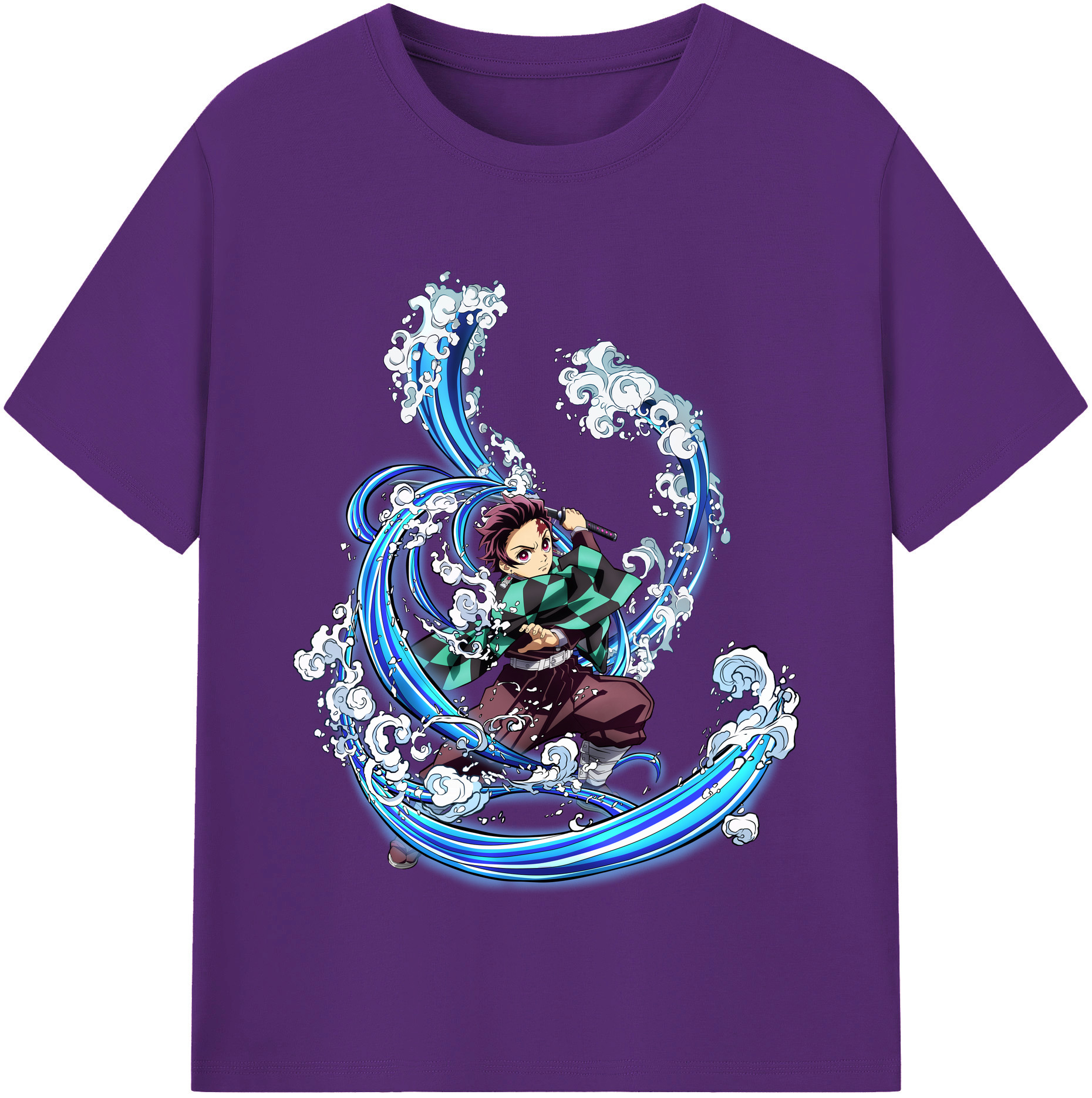 （画像用） 鬼滅の刃 竈門 炭治郎／かまど たんじろう Kamado Tanjirou 綿100％半袖Tシャツ（フロントプリント）
