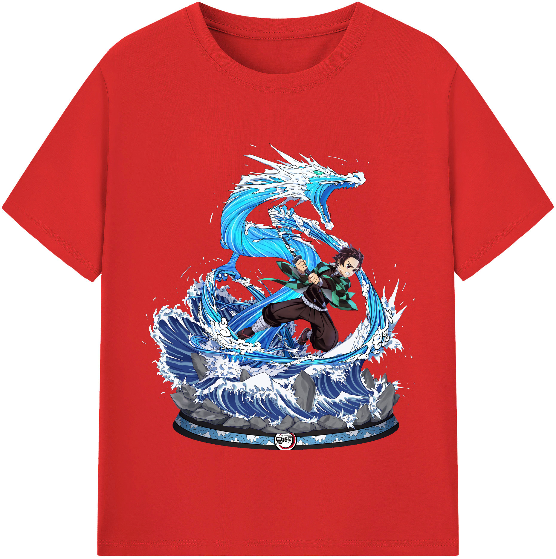 （画像用） 鬼滅の刃 竈門 炭治郎／かまど たんじろう Kamado Tanjirou 綿100％半袖Tシャツ（フロントプリント）