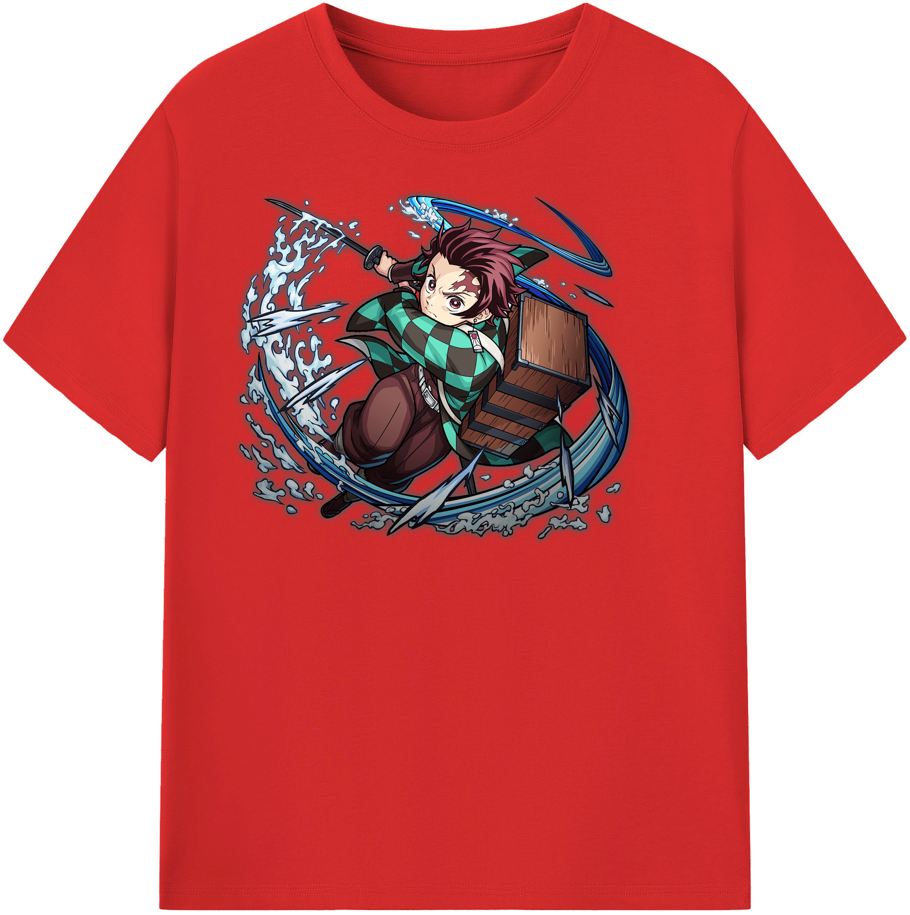 （画像用） 鬼滅の刃 竈門 炭治郎／かまど たんじろう Kamado Tanjirou 綿100％半袖Tシャツ（フロントプリント）