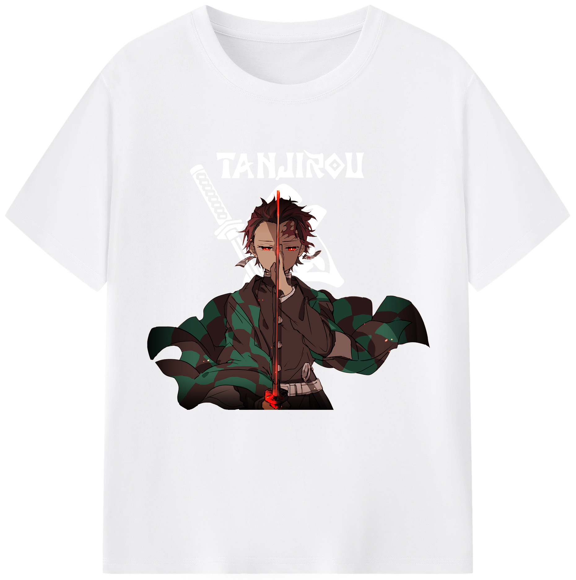 （画像用） 鬼滅の刃 竈門 炭治郎／かまど たんじろう Kamado Tanjirou 綿100％半袖Tシャツ（フロントプリント）