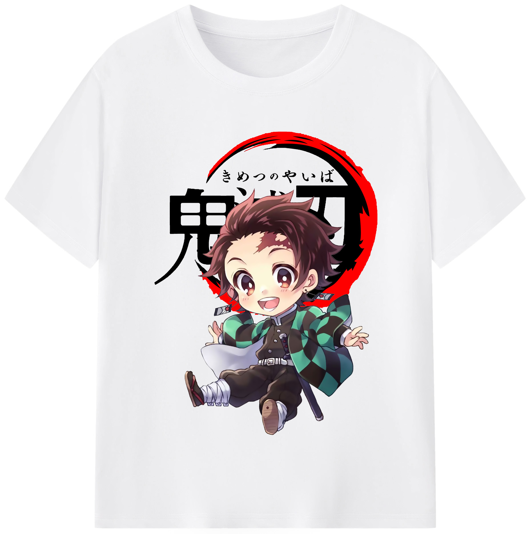 （画像用） 鬼滅の刃 竈門 炭治郎／かまど たんじろう Kamado Tanjirou 綿100％半袖Tシャツ（フロントプリント）