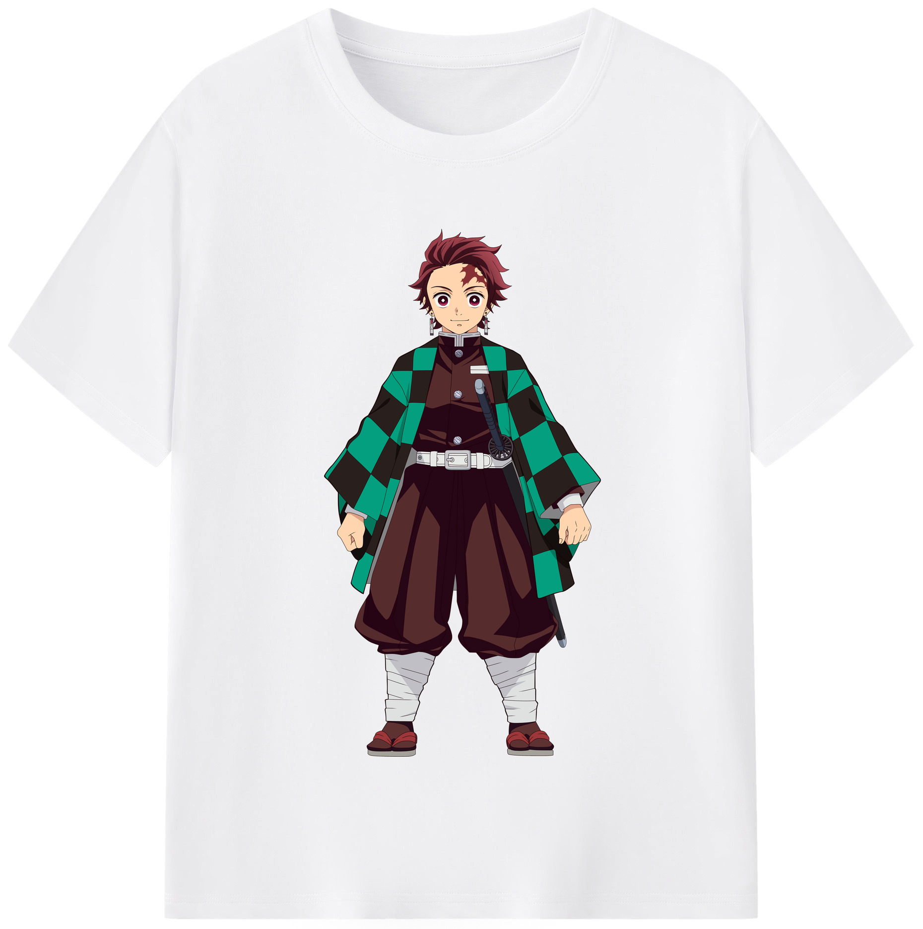 （画像用） 鬼滅の刃 竈門 炭治郎／かまど たんじろう Kamado Tanjirou 綿100％半袖Tシャツ（フロントプリント）