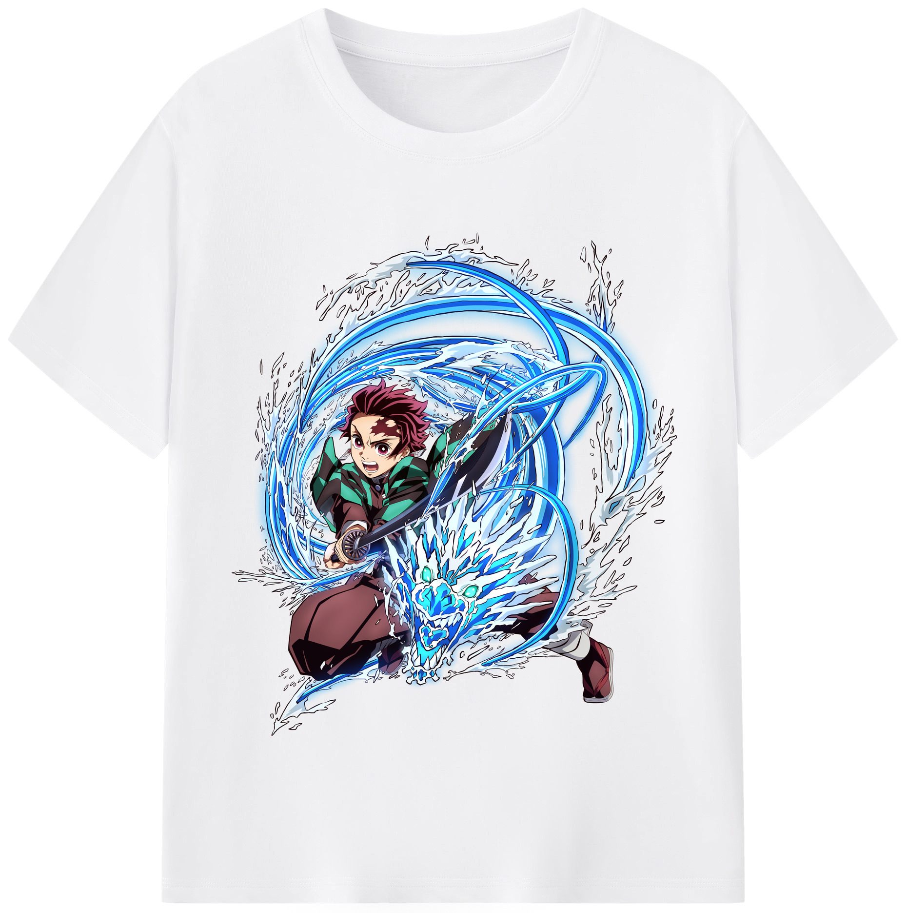 （画像用） 鬼滅の刃 竈門 炭治郎／かまど たんじろう Kamado Tanjirou 綿100％半袖Tシャツ（フロントプリント）