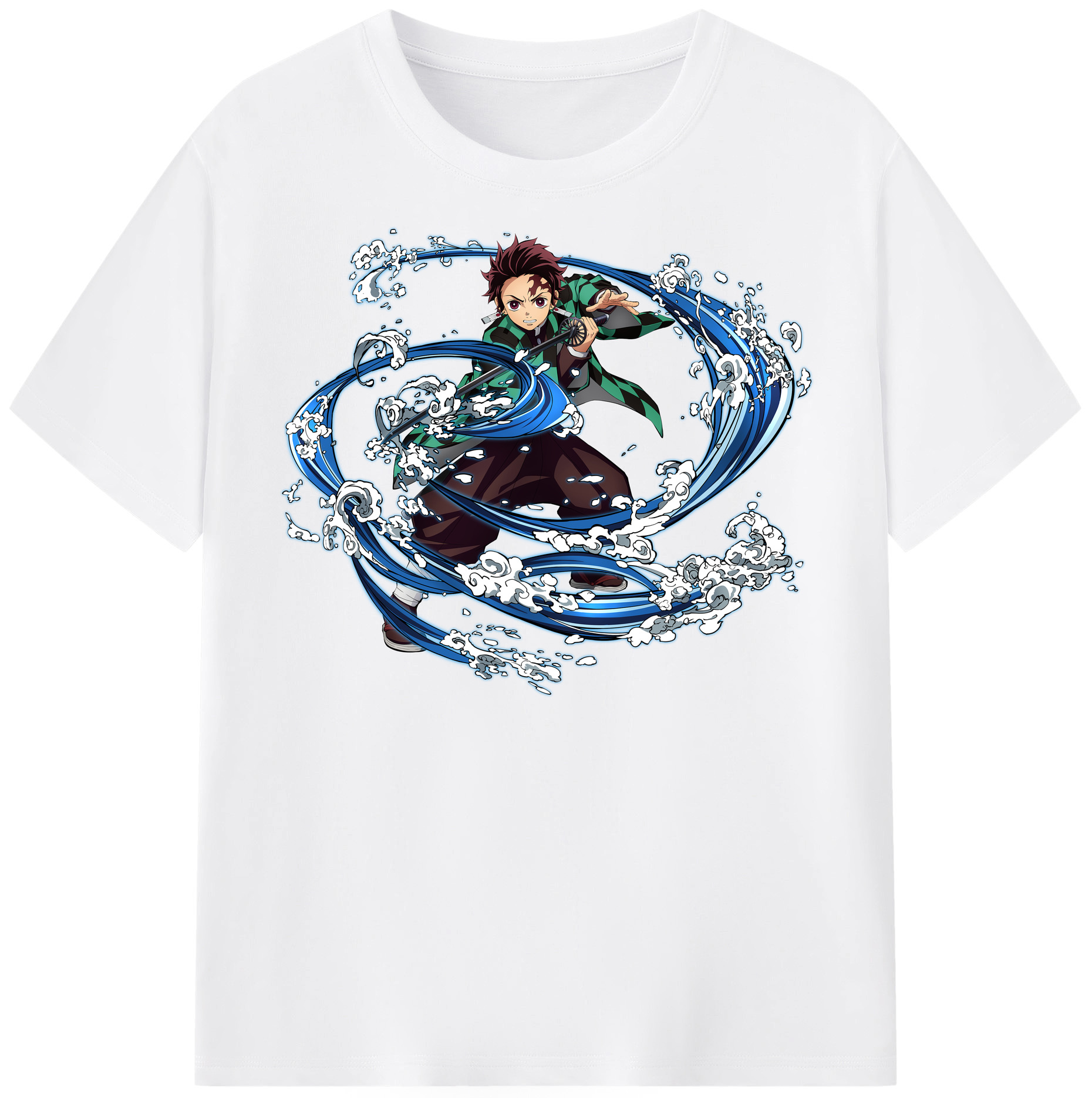 （画像用） 鬼滅の刃 竈門 炭治郎／かまど たんじろう Kamado Tanjirou 綿100％半袖Tシャツ（フロントプリント）