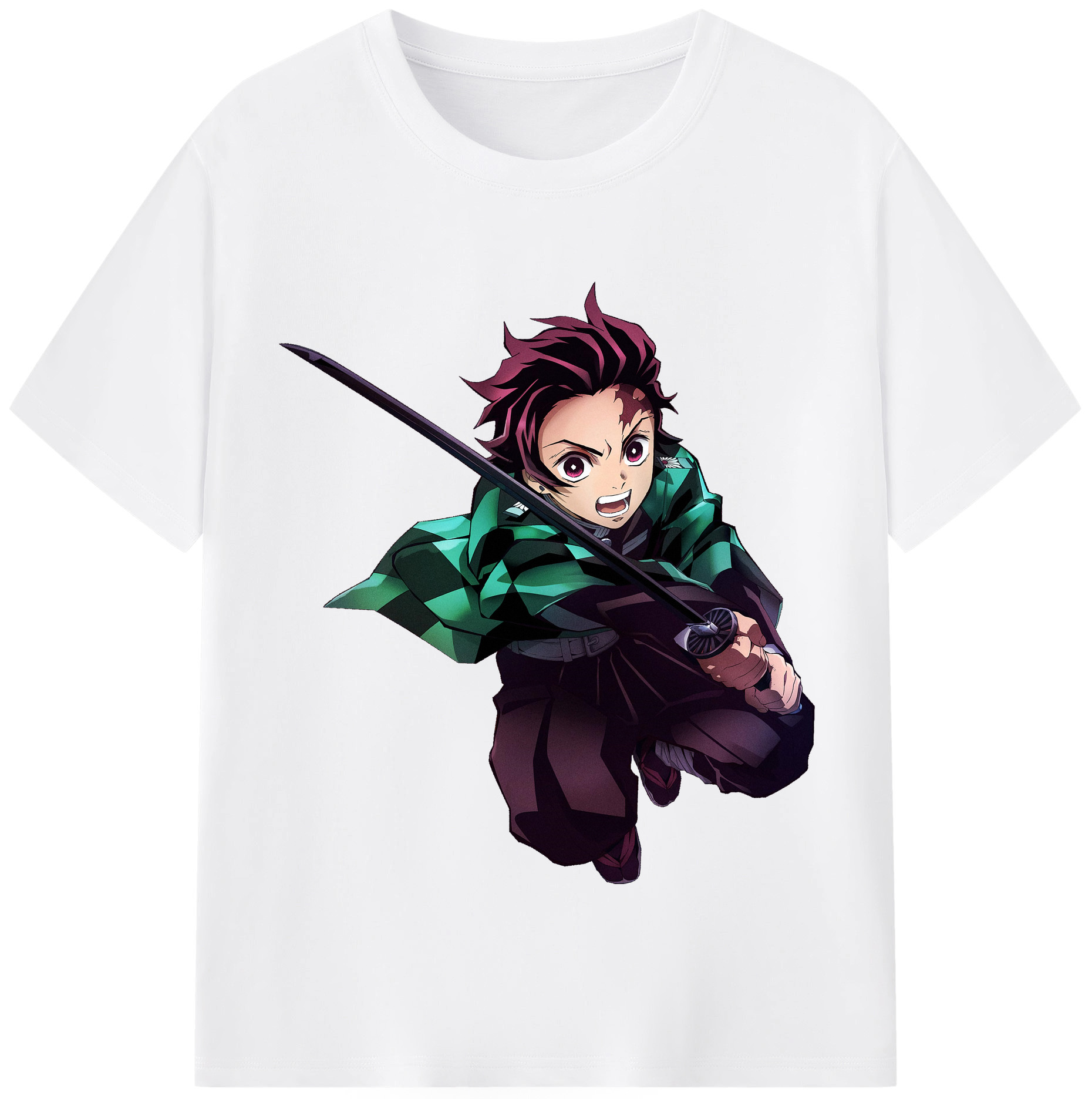 （画像用） 鬼滅の刃 竈門 炭治郎／かまど たんじろう Kamado Tanjirou 綿100％半袖Tシャツ（フロントプリント）