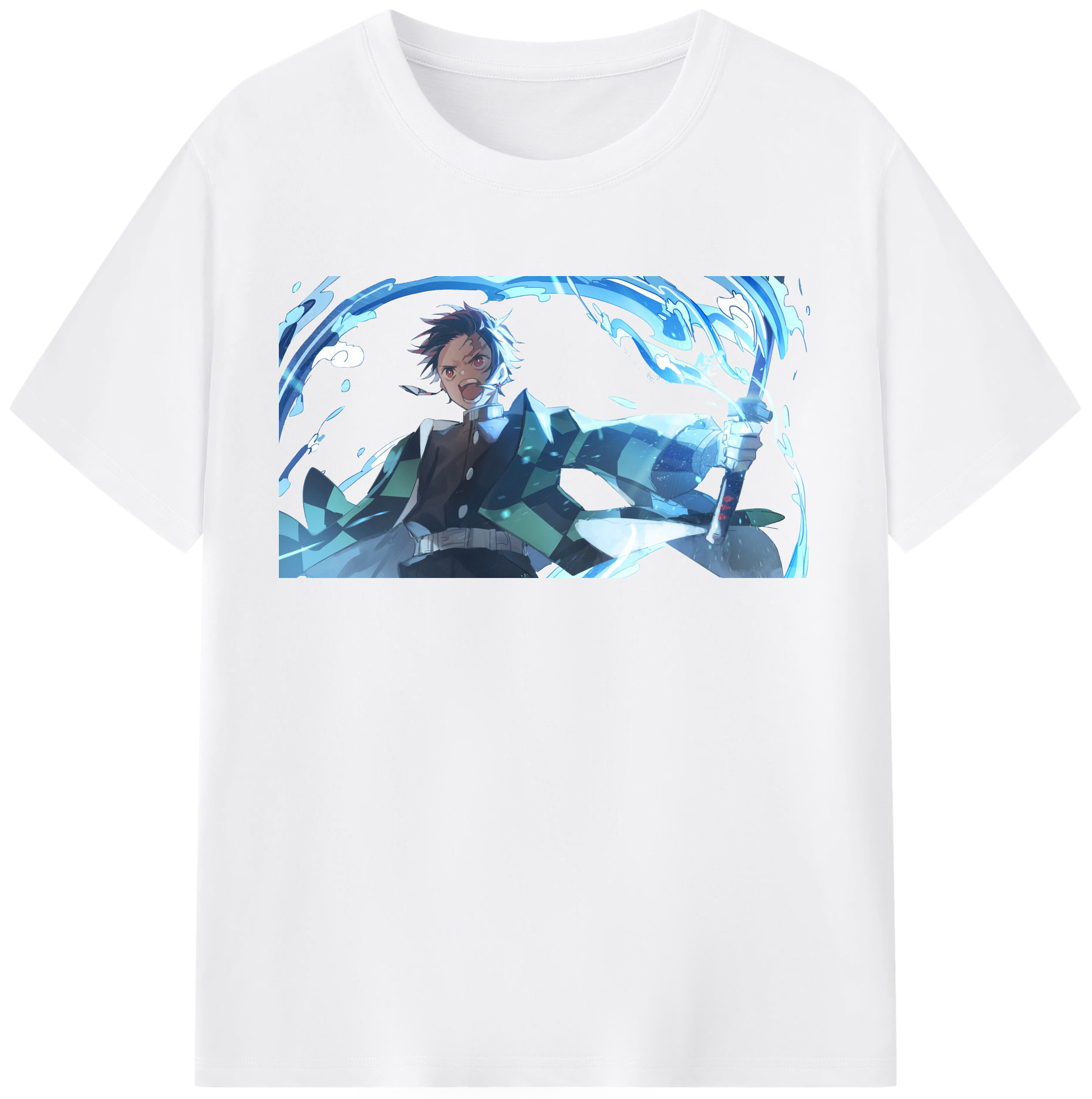 （画像用） 鬼滅の刃 竈門 炭治郎／かまど たんじろう Kamado Tanjirou 綿100％半袖Tシャツ（フロントプリント）