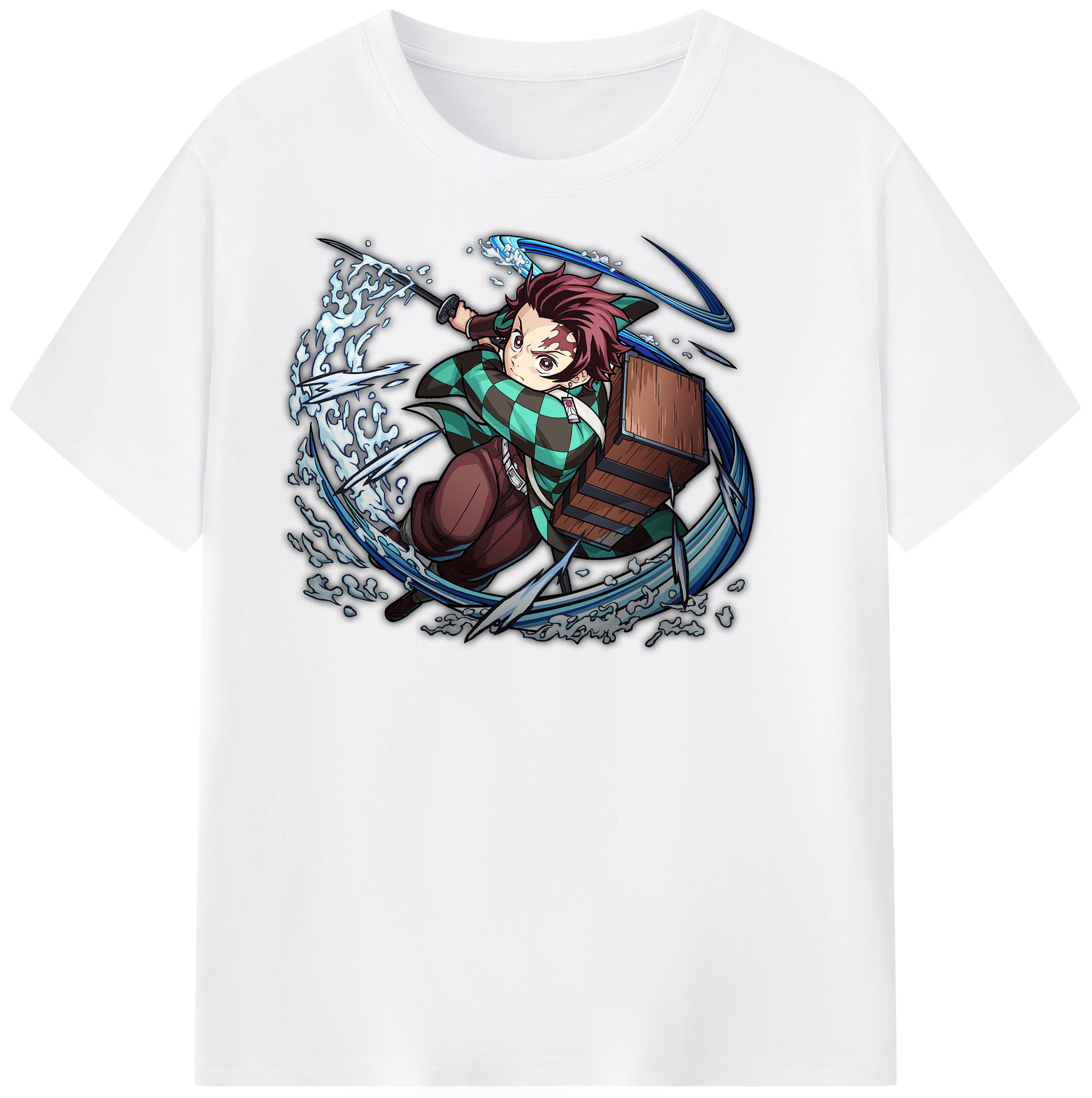 （画像用） 鬼滅の刃 竈門 炭治郎／かまど たんじろう Kamado Tanjirou 綿100％半袖Tシャツ（フロントプリント）
