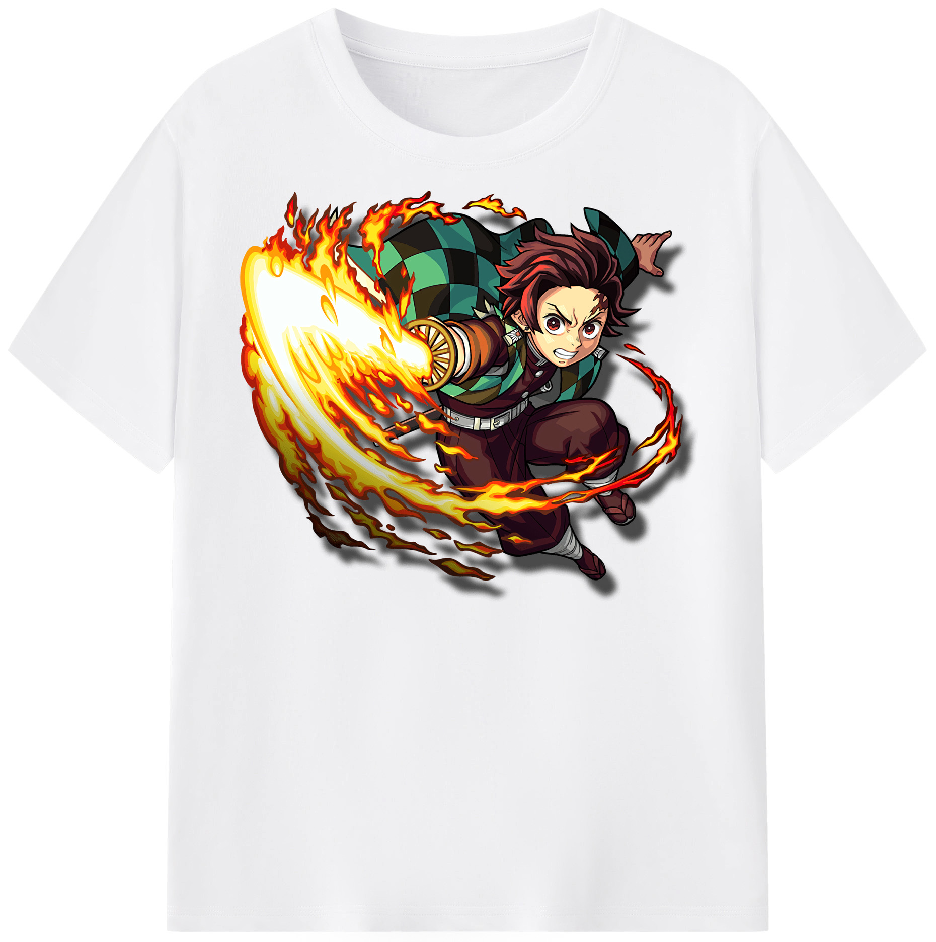 （画像用） 鬼滅の刃 竈門 炭治郎／かまど たんじろう Kamado Tanjirou 綿100％半袖Tシャツ（フロントプリント）