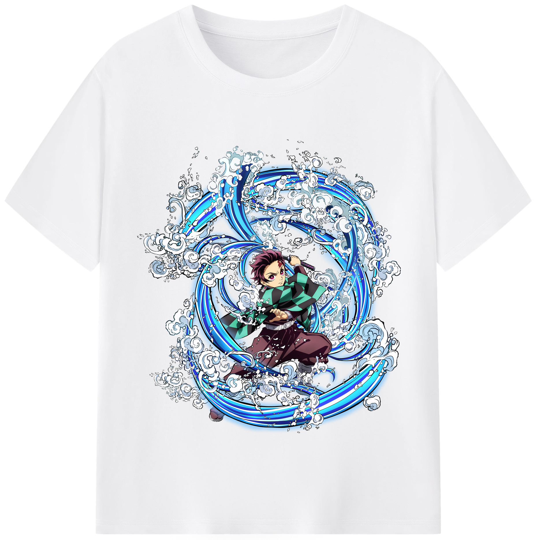 （画像用） 鬼滅の刃 竈門 炭治郎／かまど たんじろう Kamado Tanjirou 綿100％半袖Tシャツ（フロントプリント）