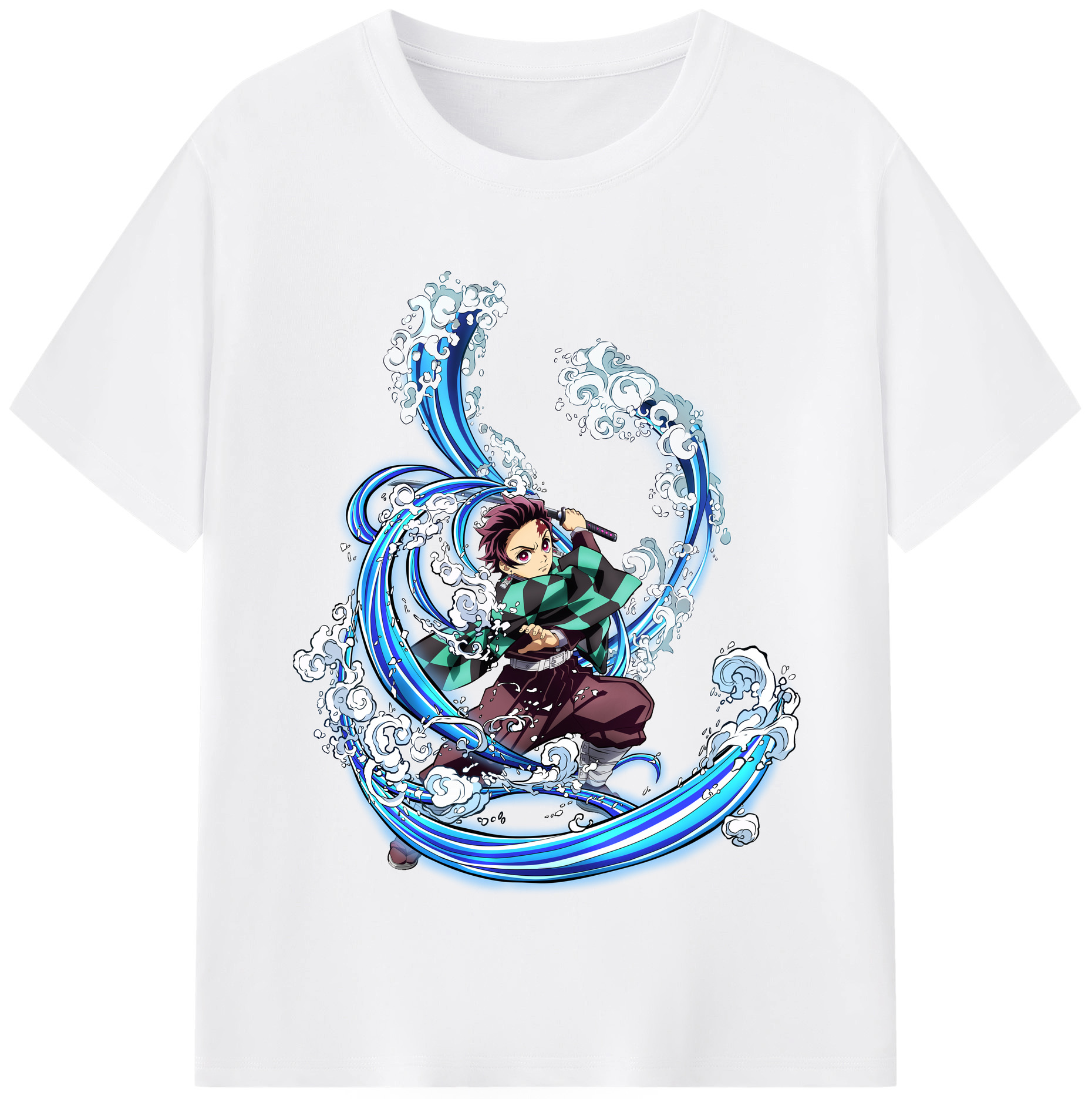 （画像用） 鬼滅の刃 竈門 炭治郎／かまど たんじろう Kamado Tanjirou 綿100％半袖Tシャツ（フロントプリント）