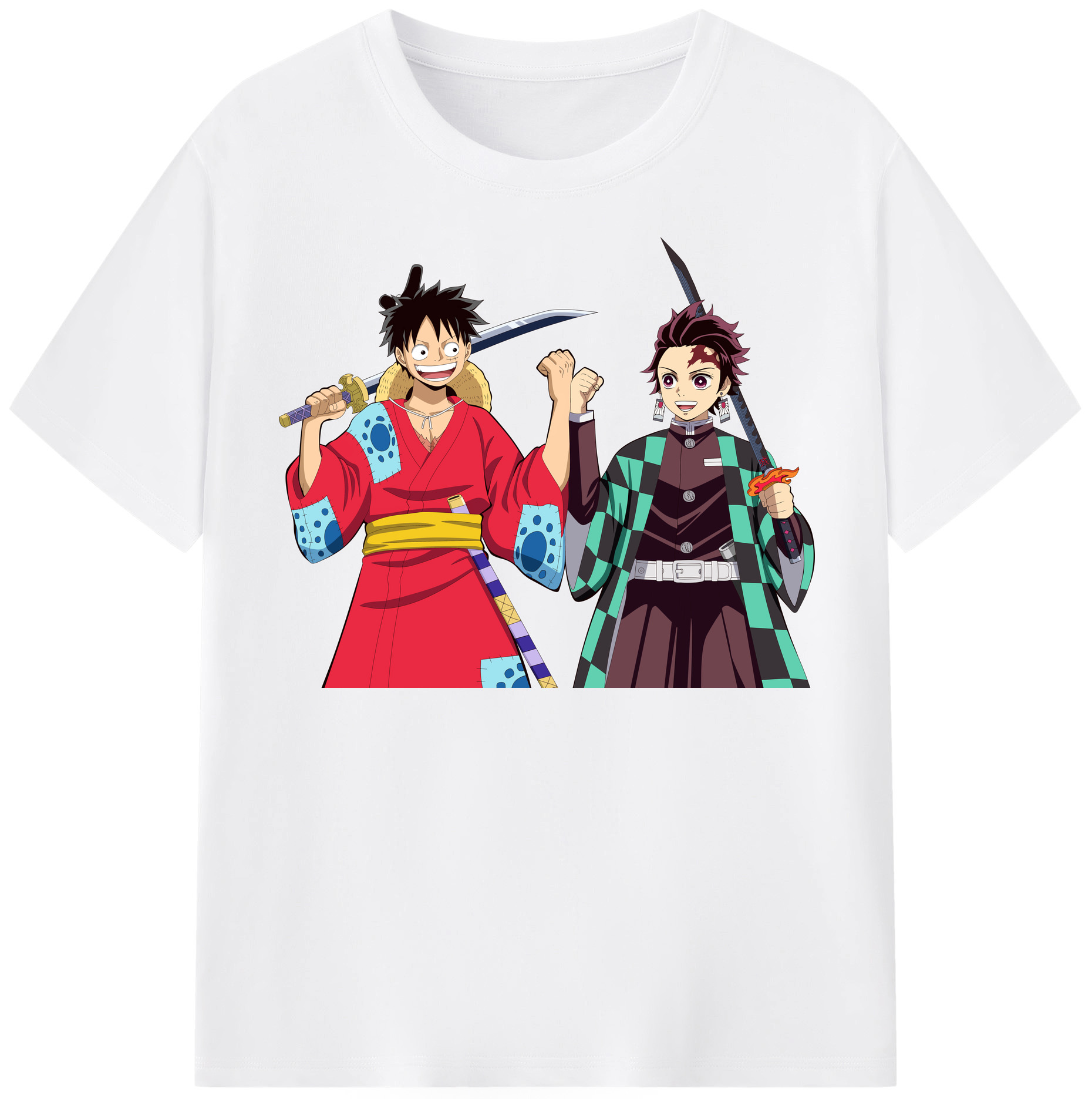 （画像用） 鬼滅の刃 竈門 炭治郎／かまど たんじろう Kamado Tanjirou 綿100％半袖Tシャツ（フロントプリント）