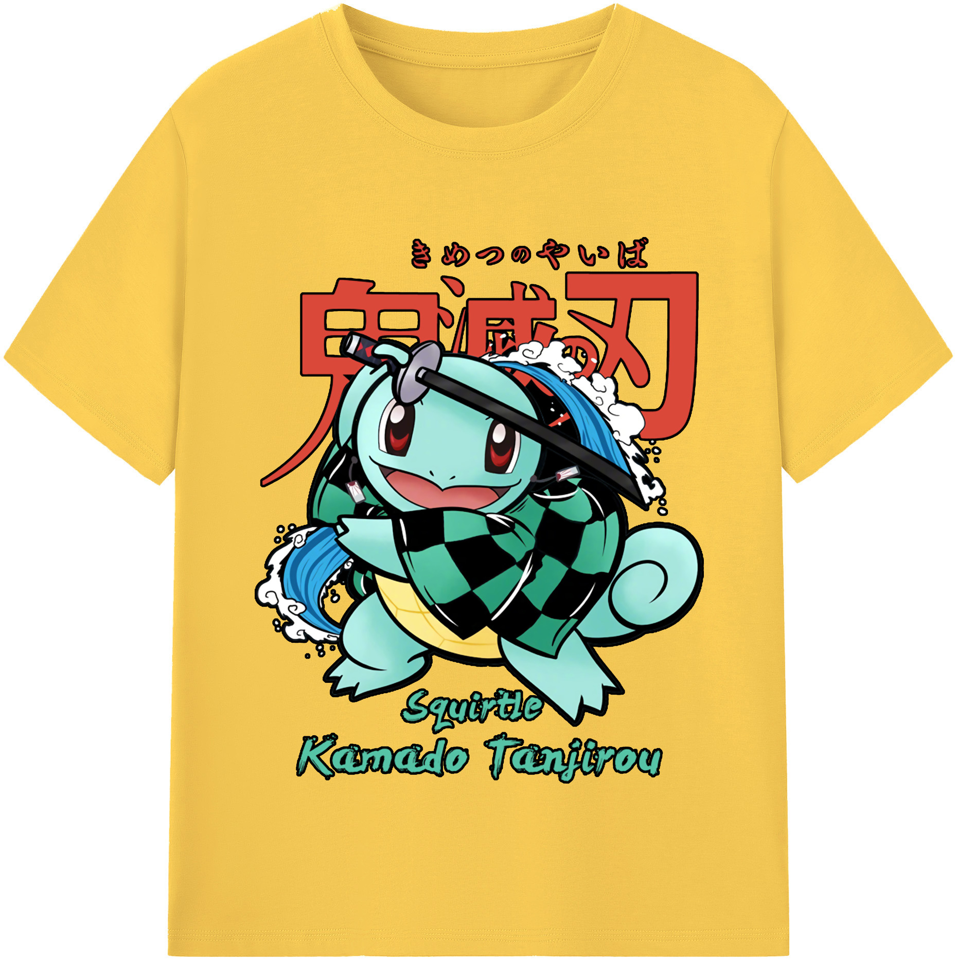 （画像用） 鬼滅の刃 竈門 炭治郎／かまど たんじろう Kamado Tanjirou 綿100％半袖Tシャツ（フロントプリント）