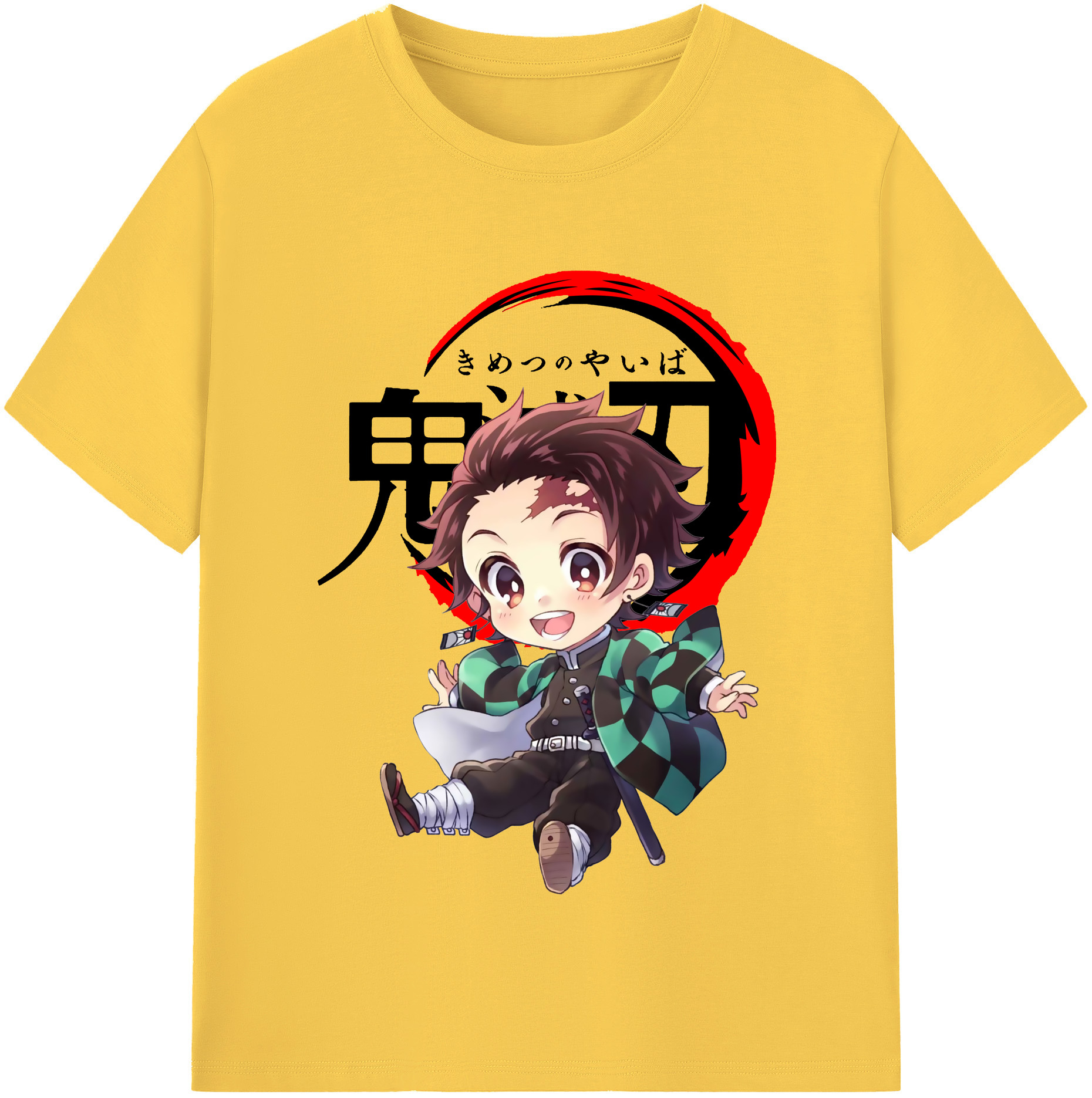 （画像用） 鬼滅の刃 竈門 炭治郎／かまど たんじろう Kamado Tanjirou 綿100％半袖Tシャツ（フロントプリント）