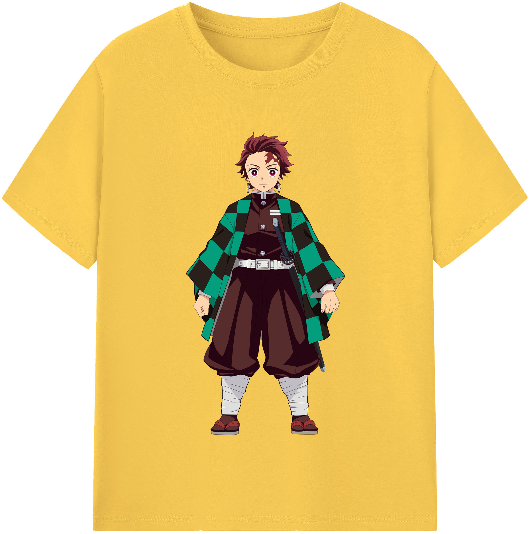 （画像用） 鬼滅の刃 竈門 炭治郎／かまど たんじろう Kamado Tanjirou 綿100％半袖Tシャツ（フロントプリント）