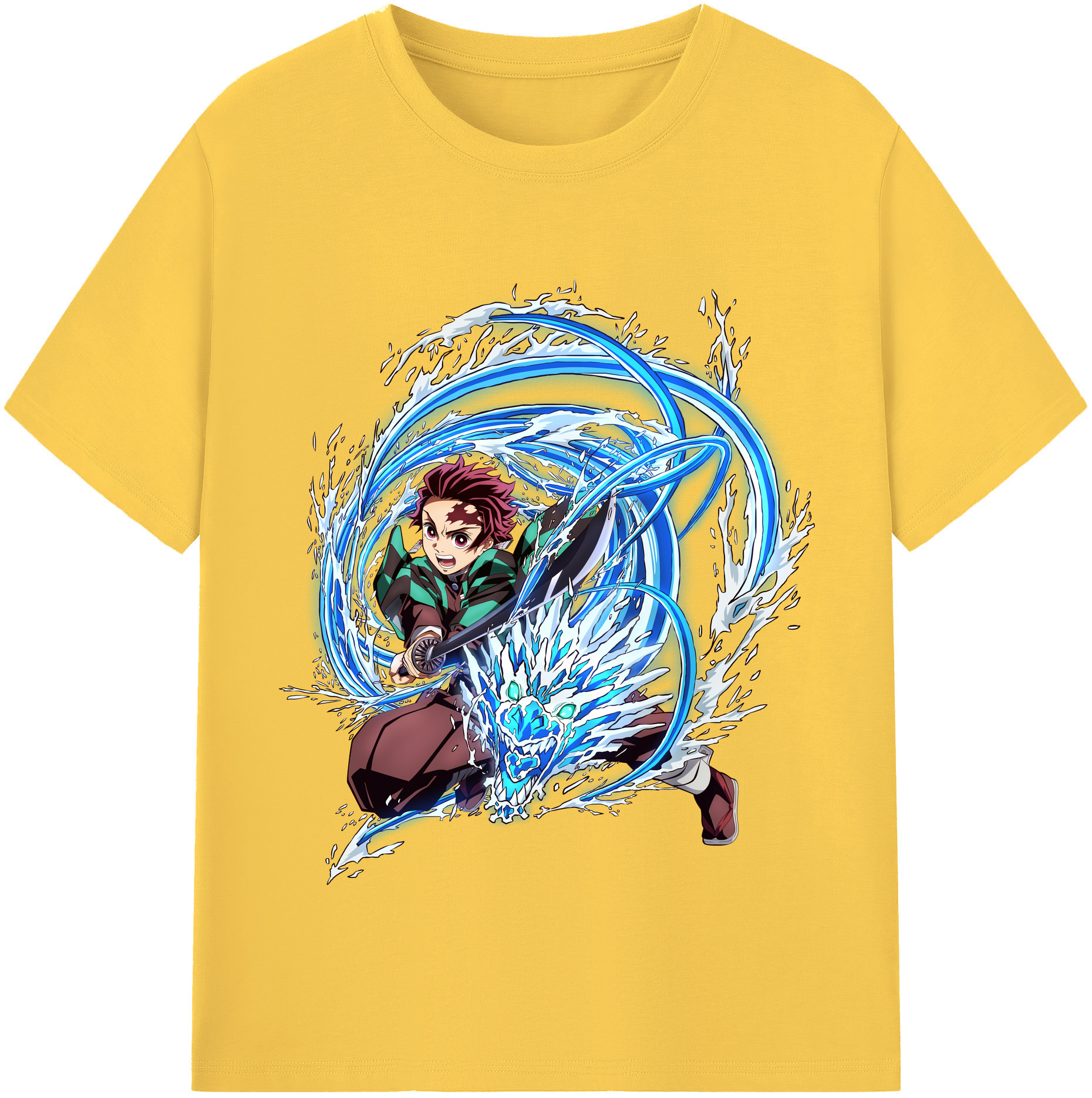 （画像用） 鬼滅の刃 竈門 炭治郎／かまど たんじろう Kamado Tanjirou 綿100％半袖Tシャツ（フロントプリント）