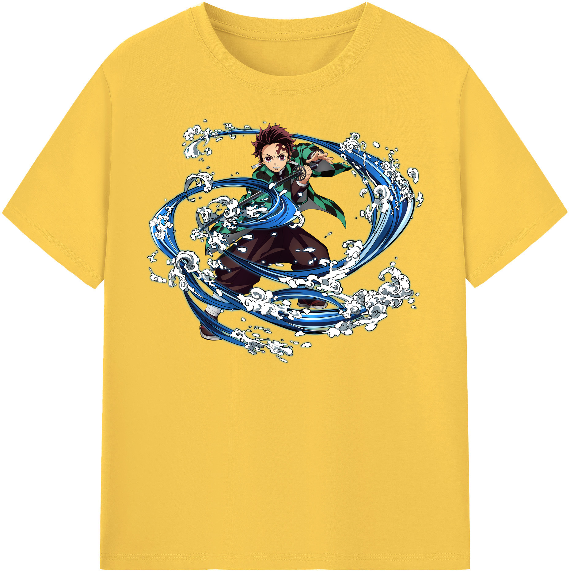 （画像用） 鬼滅の刃 竈門 炭治郎／かまど たんじろう Kamado Tanjirou 綿100％半袖Tシャツ（フロントプリント）