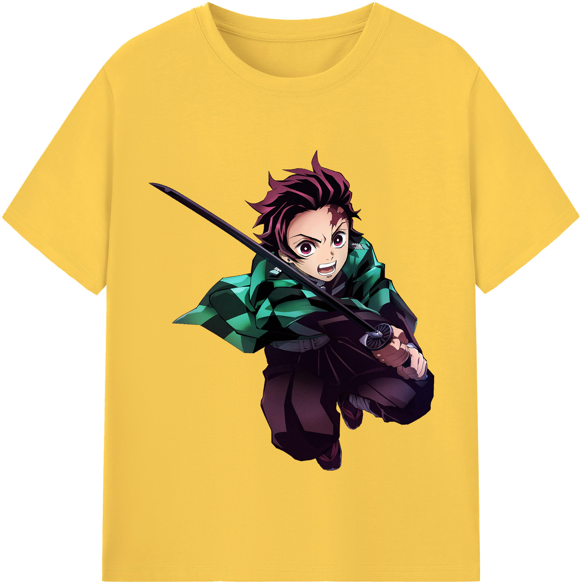 （画像用） 鬼滅の刃 竈門 炭治郎／かまど たんじろう Kamado Tanjirou 綿100％半袖Tシャツ（フロントプリント）