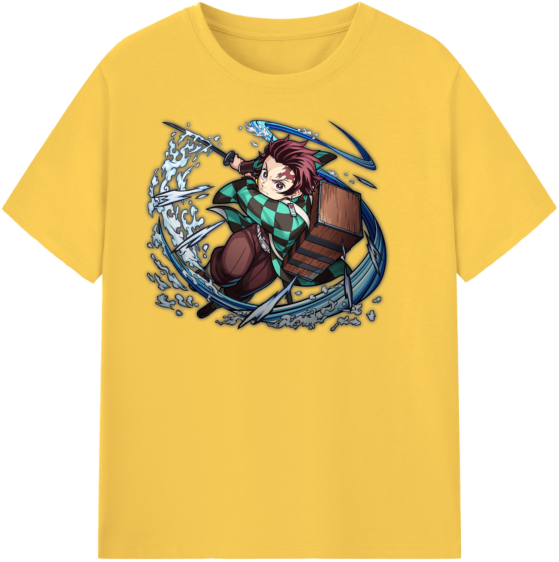 （画像用） 鬼滅の刃 竈門 炭治郎／かまど たんじろう Kamado Tanjirou 綿100％半袖Tシャツ（フロントプリント）