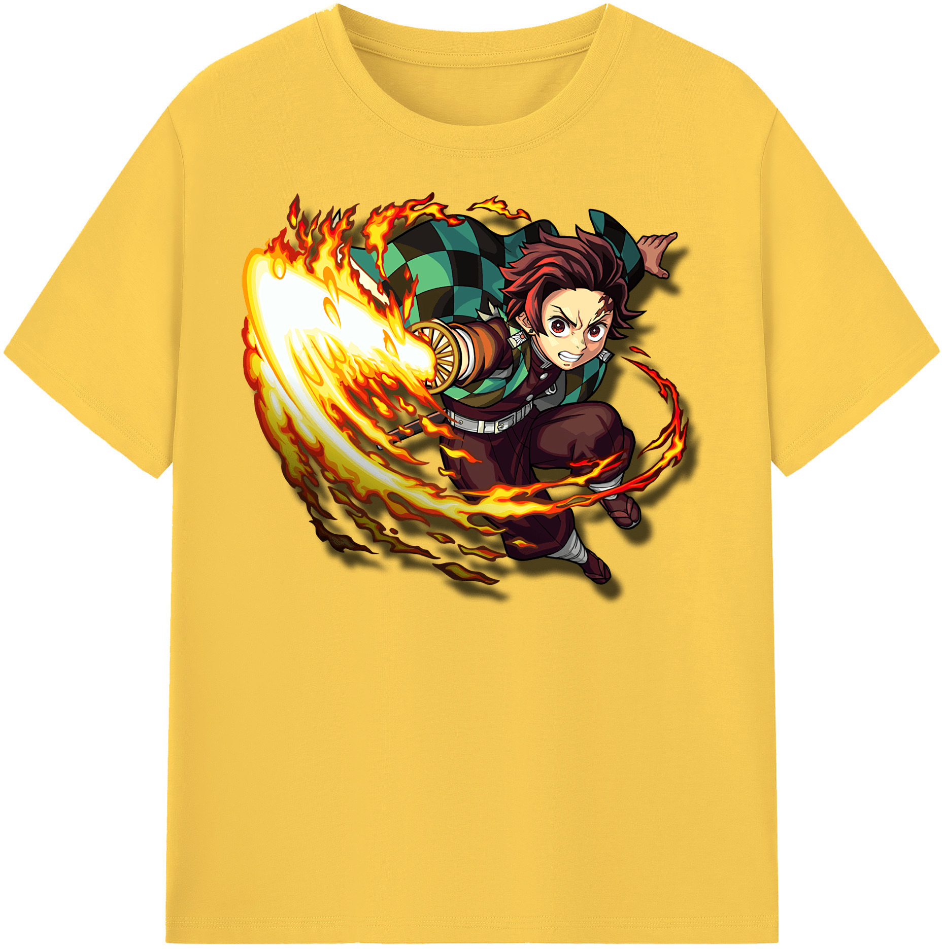 （画像用） 鬼滅の刃 竈門 炭治郎／かまど たんじろう Kamado Tanjirou 綿100％半袖Tシャツ（フロントプリント）