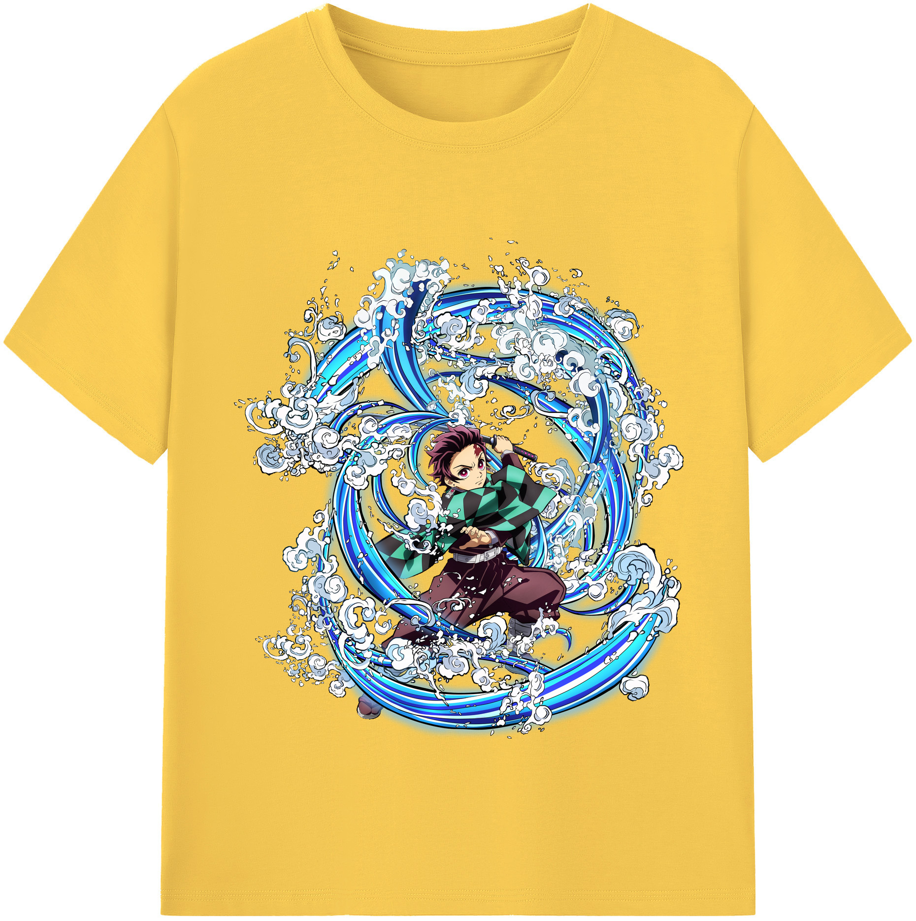 （画像用） 鬼滅の刃 竈門 炭治郎／かまど たんじろう Kamado Tanjirou 綿100％半袖Tシャツ（フロントプリント）