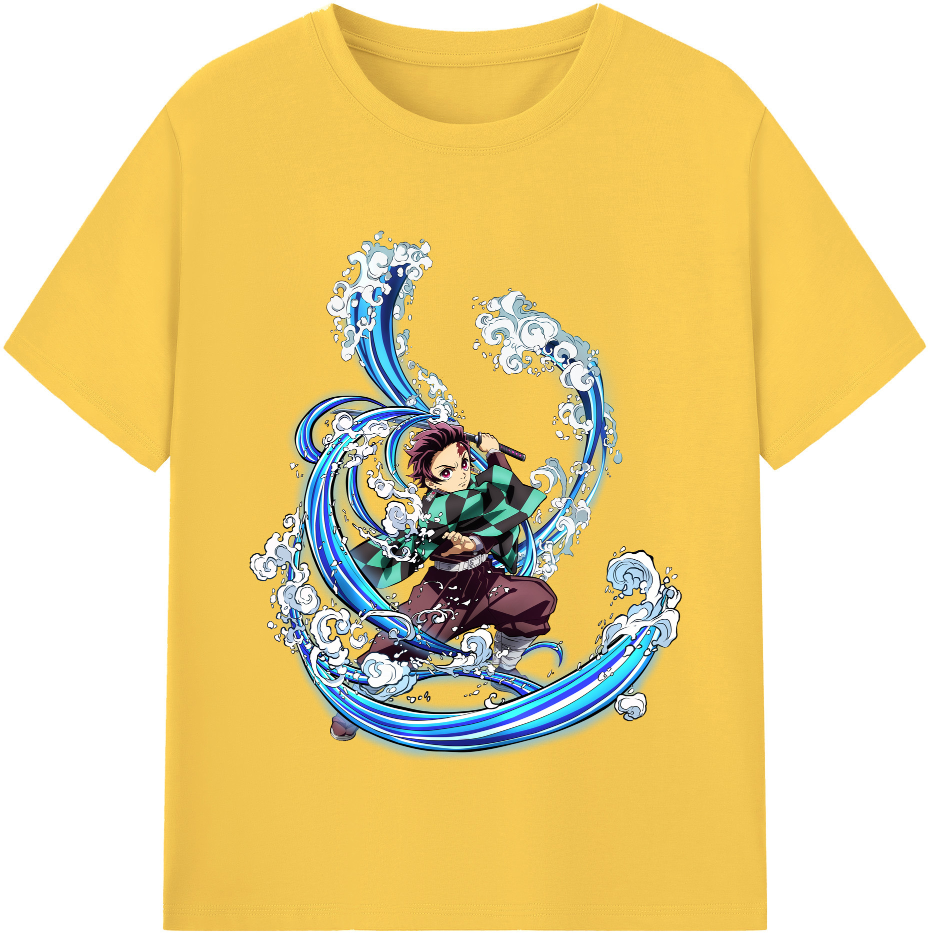 （画像用） 鬼滅の刃 竈門 炭治郎／かまど たんじろう Kamado Tanjirou 綿100％半袖Tシャツ（フロントプリント）