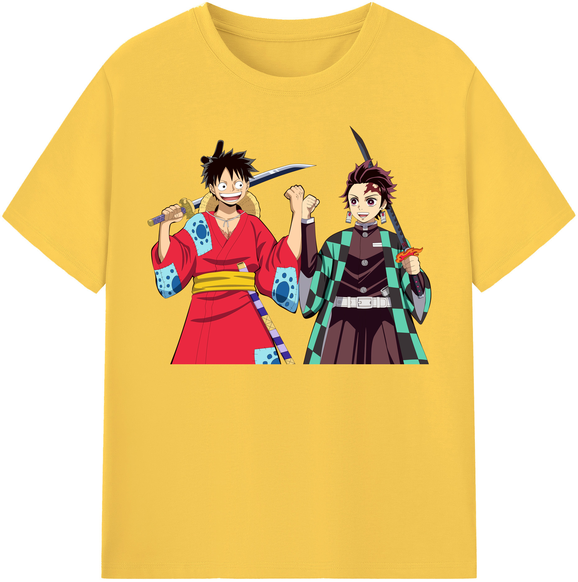 （画像用） 鬼滅の刃 竈門 炭治郎／かまど たんじろう Kamado Tanjirou 綿100％半袖Tシャツ（フロントプリント）