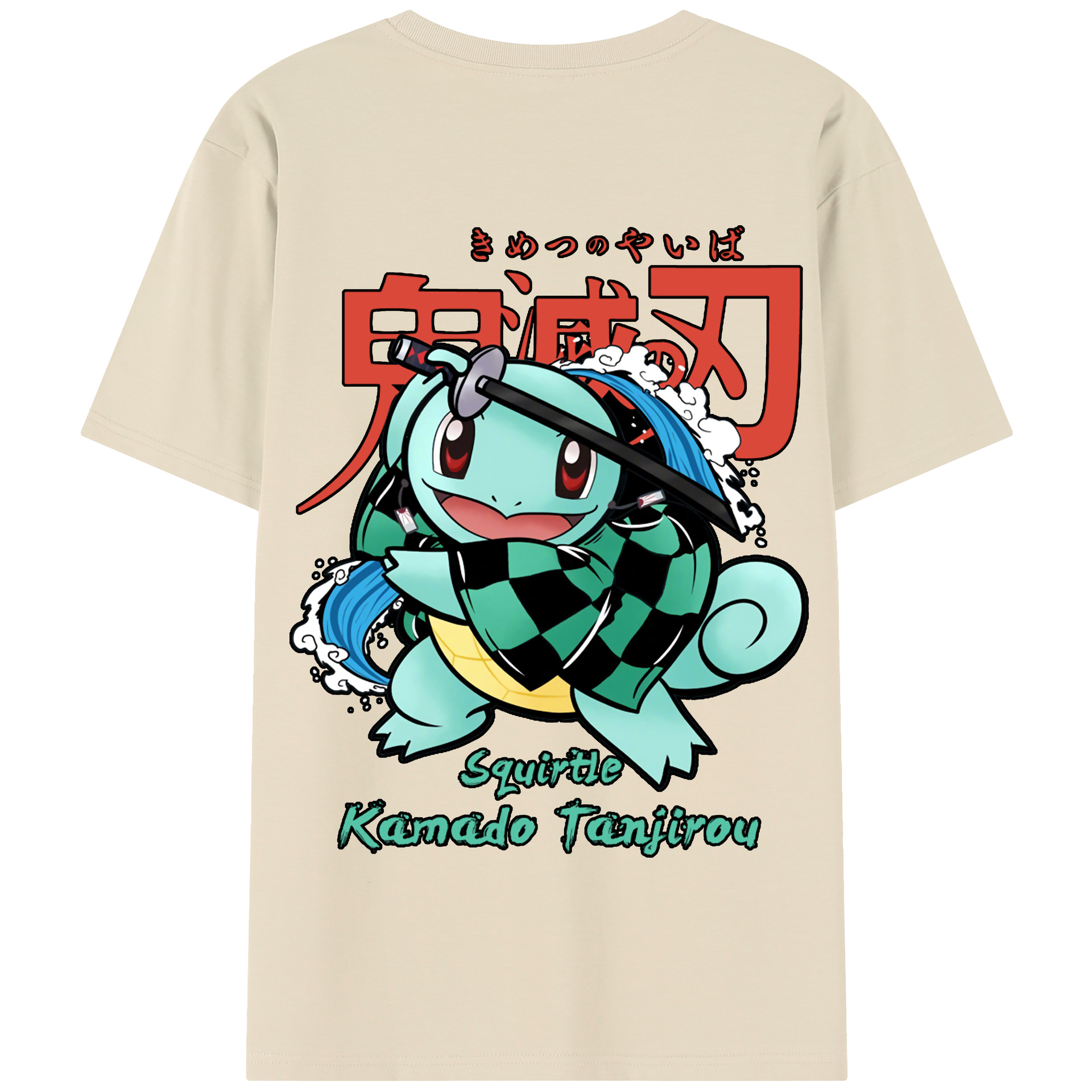 （画像用） 鬼滅の刃 竈門 炭治郎／かまど たんじろう Kamado Tanjirou 綿100％半袖Tシャツ（背面プリント）