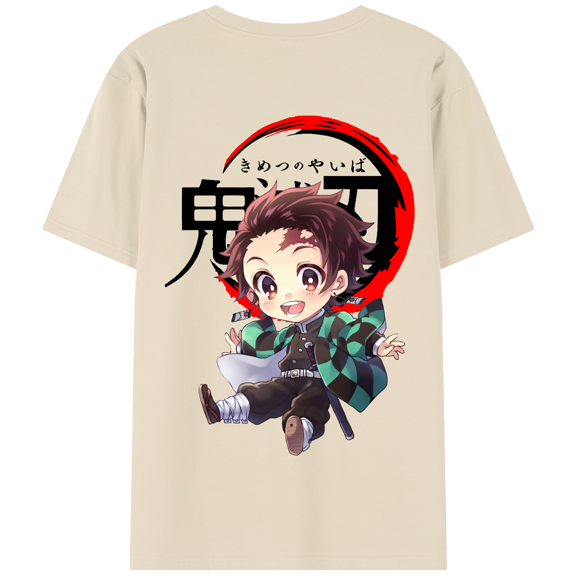 （画像用） 鬼滅の刃 竈門 炭治郎／かまど たんじろう Kamado Tanjirou 綿100％半袖Tシャツ（背面プリント）