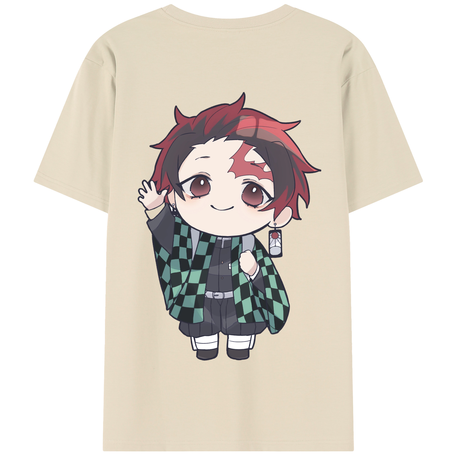 （画像用） 鬼滅の刃 竈門 炭治郎／かまど たんじろう Kamado Tanjirou 綿100％半袖Tシャツ（背面プリント）